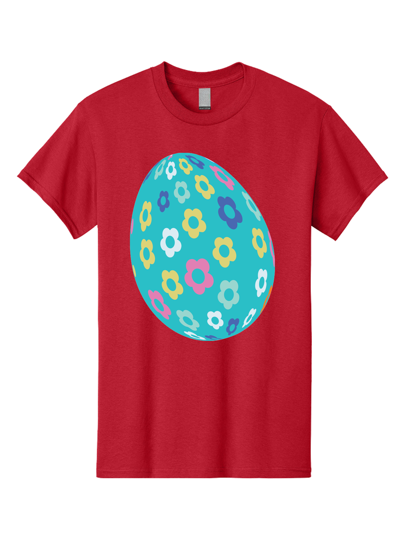 Easter-Egg-Flowers Men'S Graphic Tee, 100% Cotton, Comfortable Casual Summer Wear, Machine Washable, Easter Egg Decoration, Floral Pattern, Colorful Flowers, Pastel Colors, Spring Theme, Easter Celebration, Festive Design, Decorative Egg, Aac675