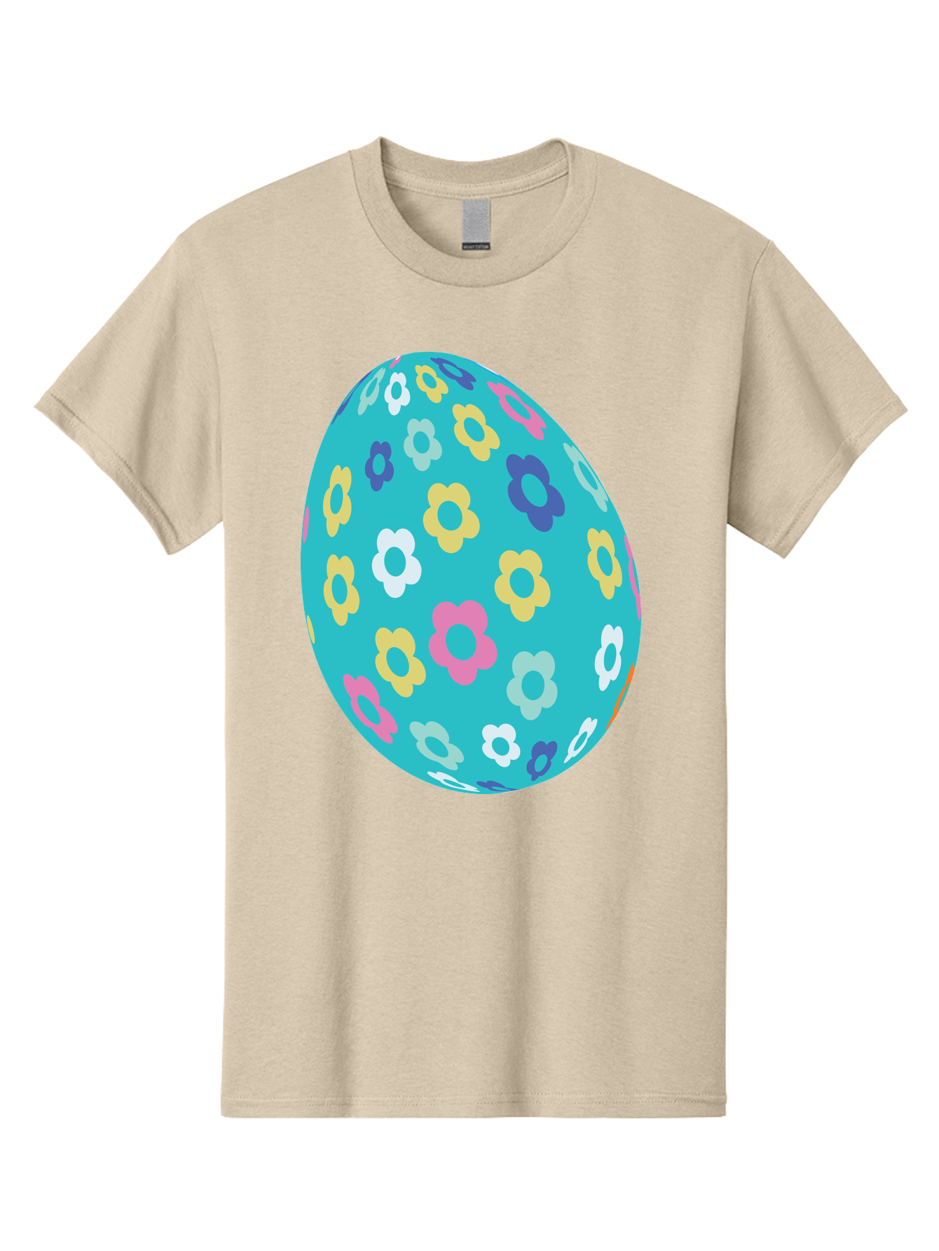 Easter-Egg-Flowers Men'S Graphic Tee, 100% Cotton, Comfortable Casual Summer Wear, Machine Washable, Easter Egg Decoration, Floral Pattern, Colorful Flowers, Pastel Colors, Spring Theme, Easter Celebration, Festive Design, Decorative Egg, Aac675