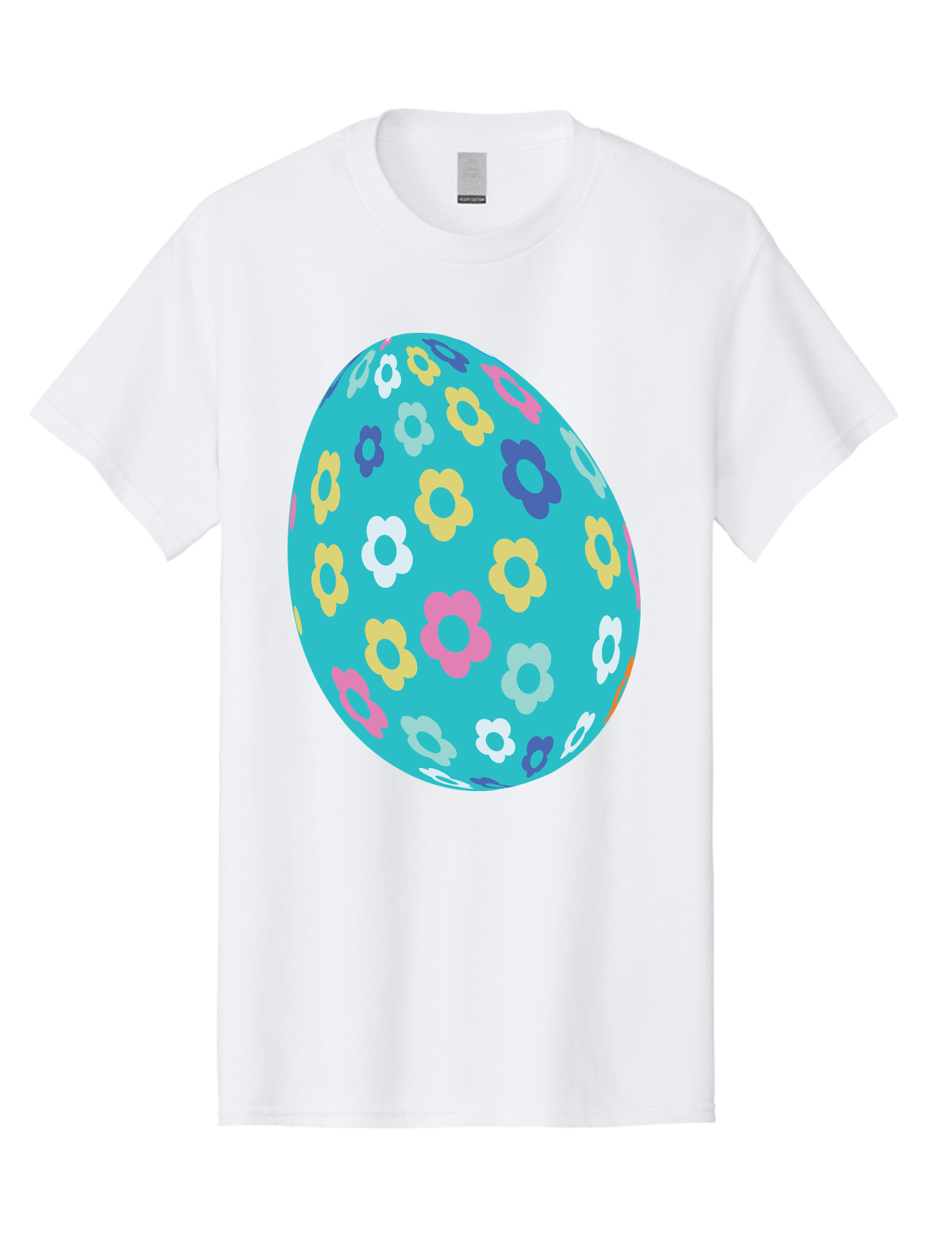Easter-Egg-Flowers Men'S Graphic Tee, 100% Cotton, Comfortable Casual Summer Wear, Machine Washable, Easter Egg Decoration, Floral Pattern, Colorful Flowers, Pastel Colors, Spring Theme, Easter Celebration, Festive Design, Decorative Egg, Aac675