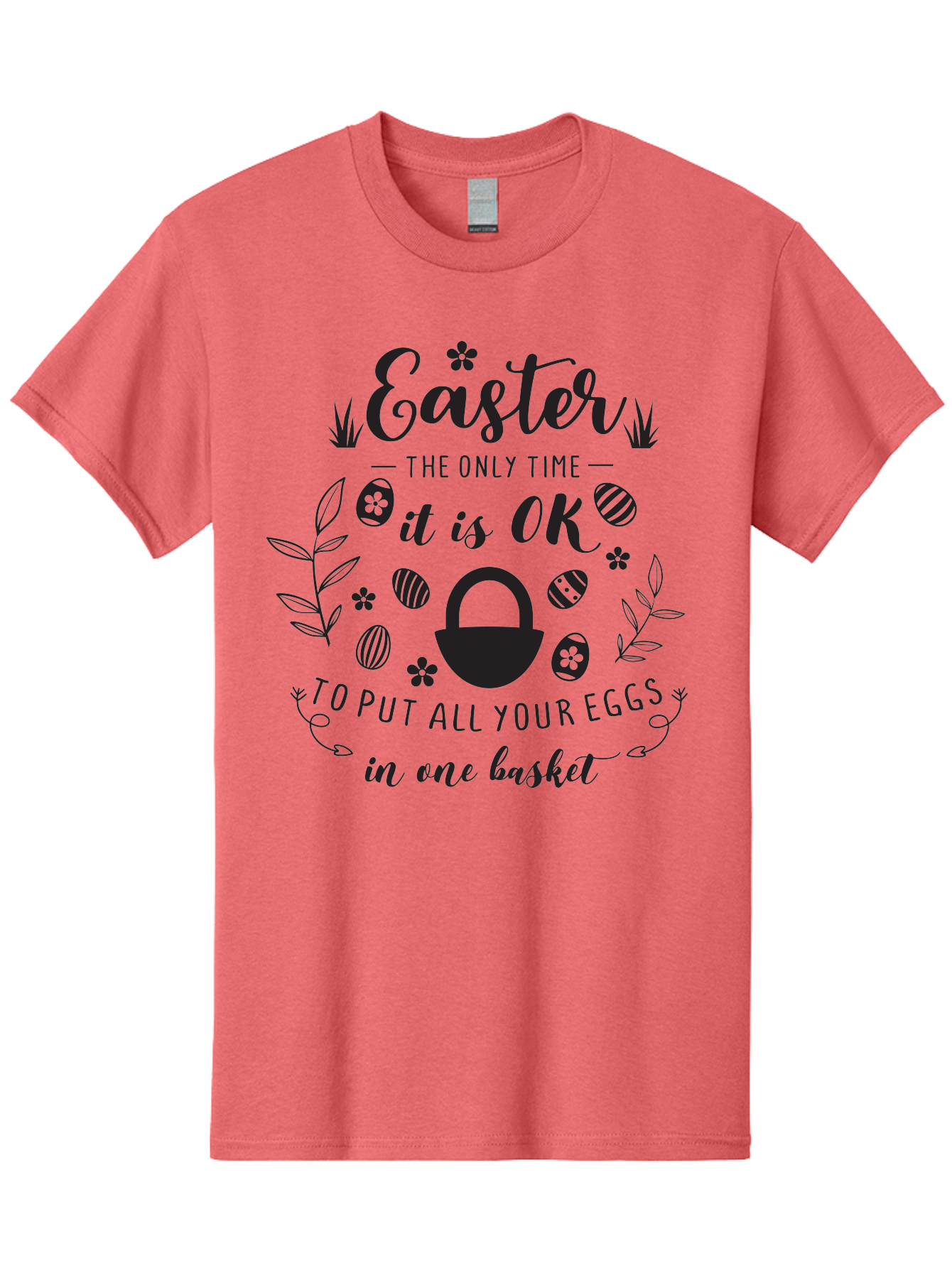 Easter-Eggs Men'S Graphic Tee, 100% Cotton, Comfortable Casual Summer Wear, Machine Washable, Easter Eggs, Egg Basket, Easter Basket, Egg Hunt, Spring Flowers, Easter Quote, Funny Easter, Easter Humor, Egg Decoration Aac677