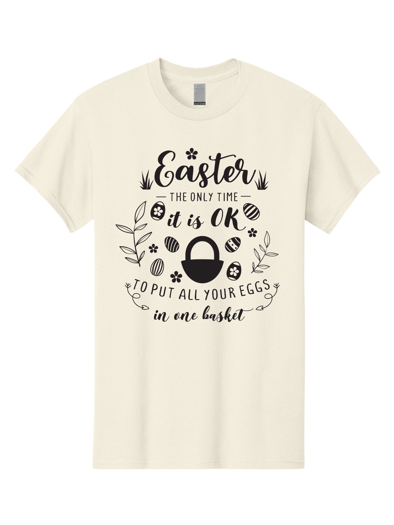 Easter-Eggs Men'S Graphic Tee, 100% Cotton, Comfortable Casual Summer Wear, Machine Washable, Easter Eggs, Egg Basket, Easter Basket, Egg Hunt, Spring Flowers, Easter Quote, Funny Easter, Easter Humor, Egg Decoration Aac677