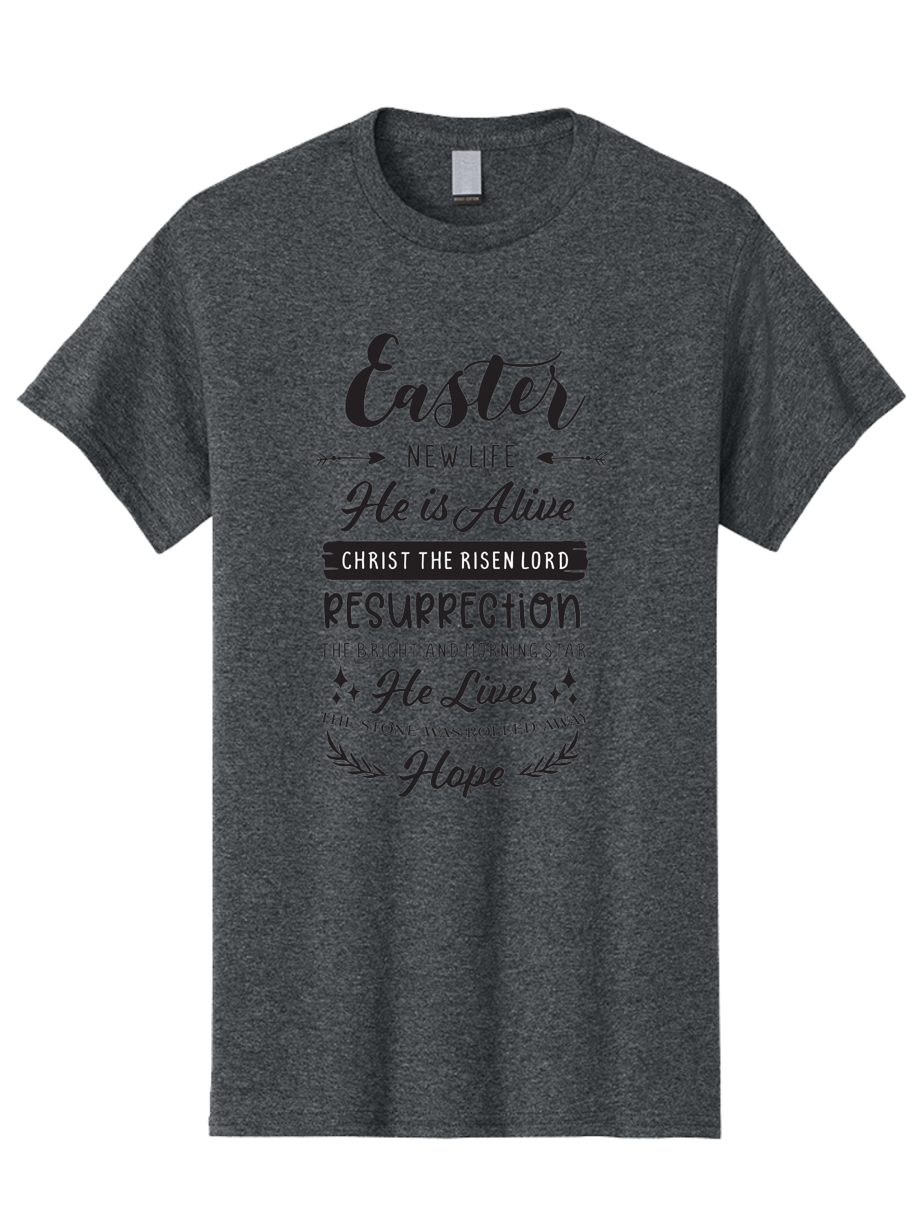 Easter Men'S Graphic Tee, 100% Cotton, Comfortable Casual Summer Wear, Machine Washable, Easter Message, He Is Alive, Christ The Risen Lord, Resurrection, New Life, Hope, Christian Faith, Biblical Scripture, Inspirational Quote, Aac678