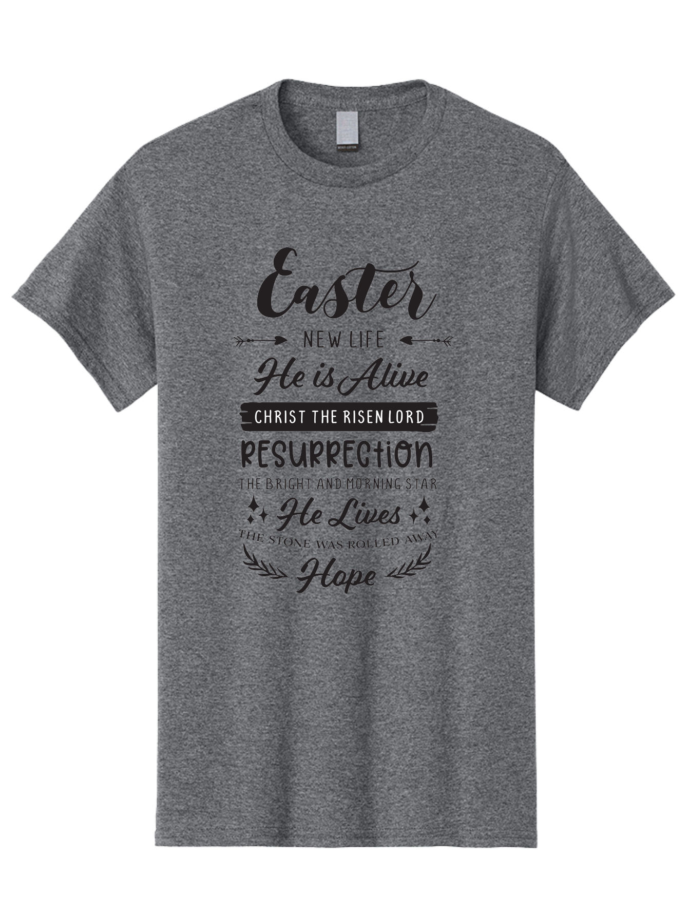 Easter Men'S Graphic Tee, 100% Cotton, Comfortable Casual Summer Wear, Machine Washable, Easter Message, He Is Alive, Christ The Risen Lord, Resurrection, New Life, Hope, Christian Faith, Biblical Scripture, Inspirational Quote, Aac678