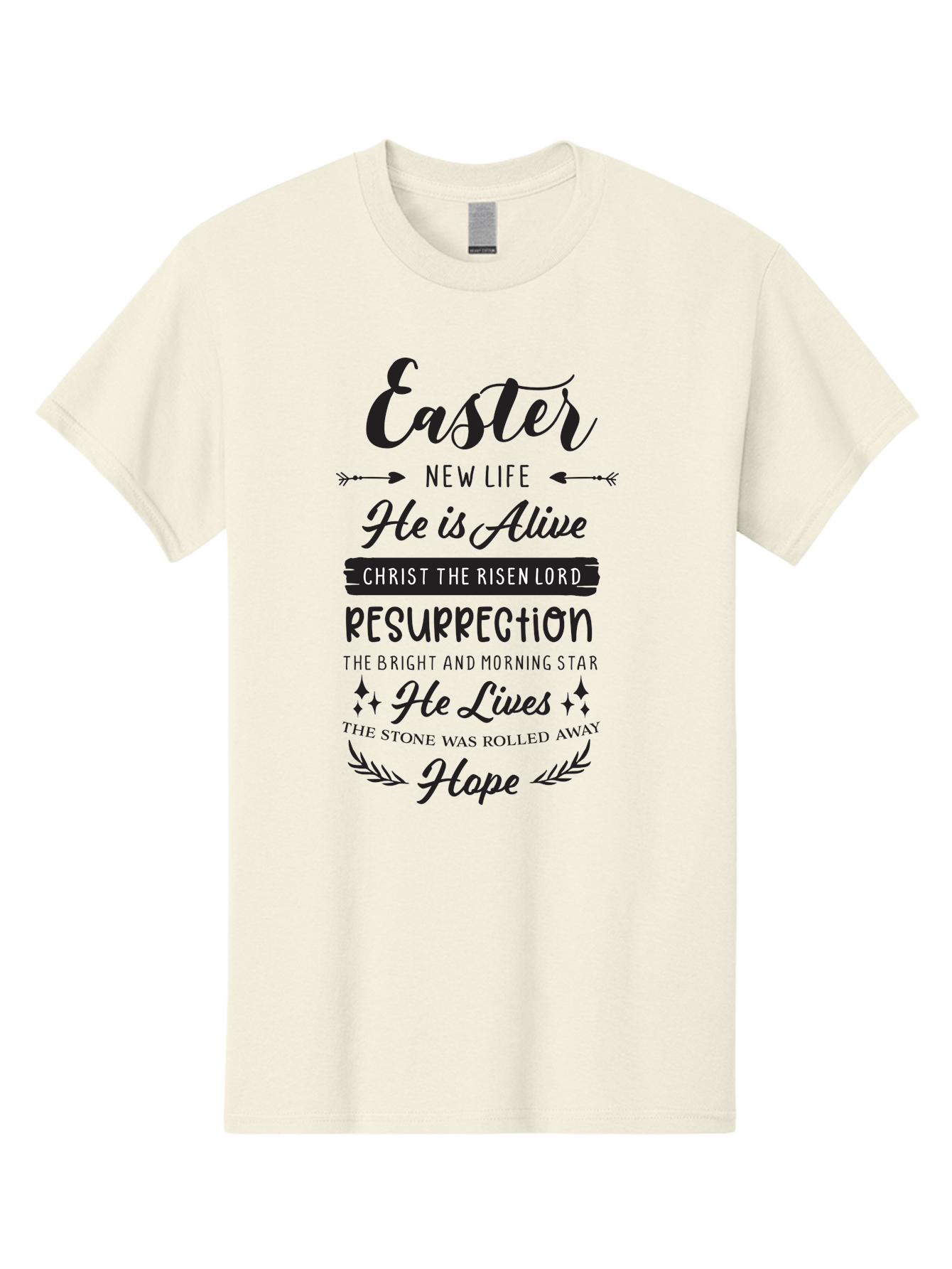 Easter Men'S Graphic Tee, 100% Cotton, Comfortable Casual Summer Wear, Machine Washable, Easter Message, He Is Alive, Christ The Risen Lord, Resurrection, New Life, Hope, Christian Faith, Biblical Scripture, Inspirational Quote, Aac678