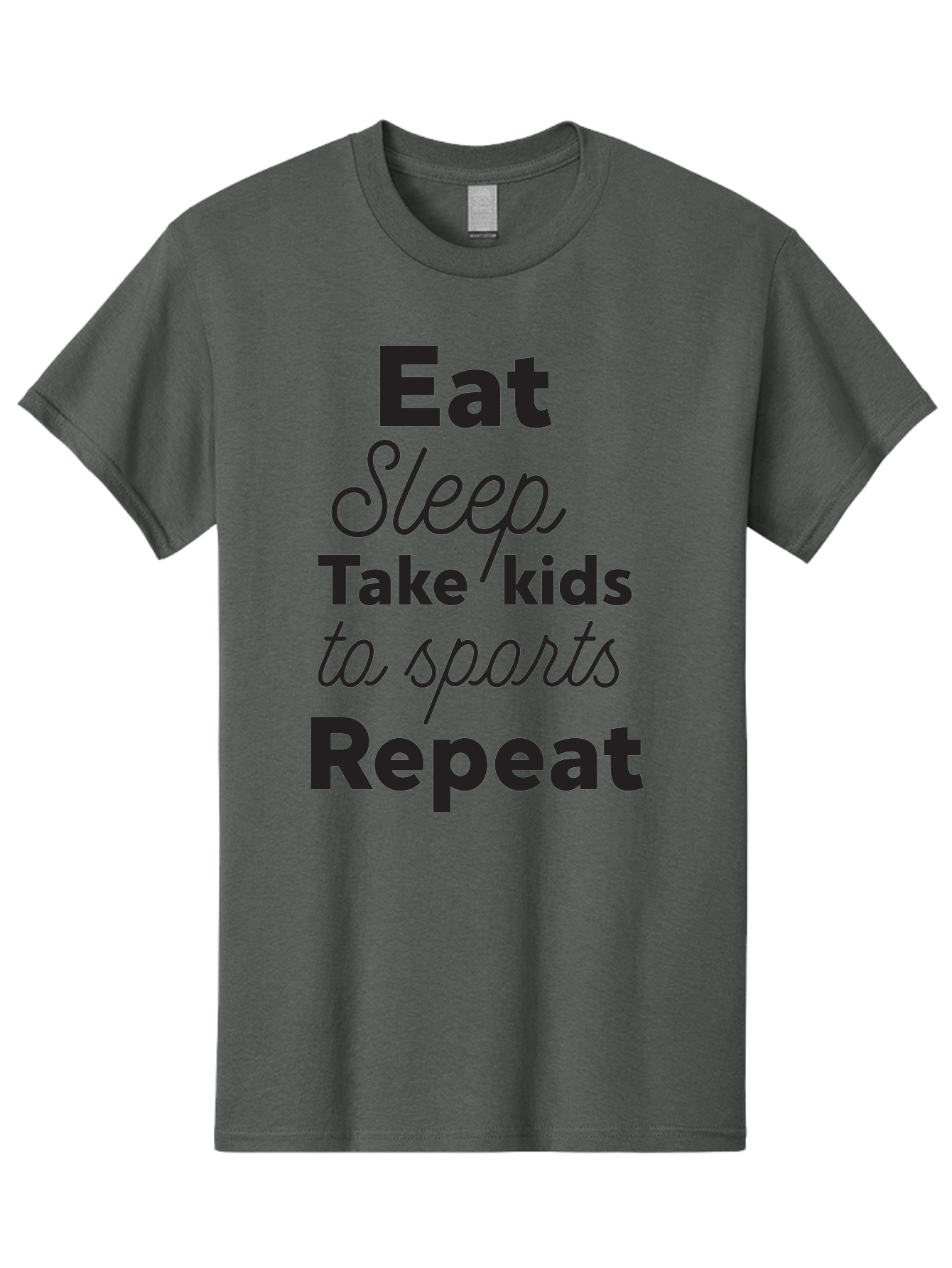 Eat-Sleep-Take-Kids-To-Sports-Repeat Men'S Graphic Tee, 100% Cotton, Comfortable Casual Summer Wear, Machine Washable, Busy Parents, Parenting Life, Family Activities, Kids Sports, Daily Routine, Parenting Humor, Eat Sleep Repeat Aac682