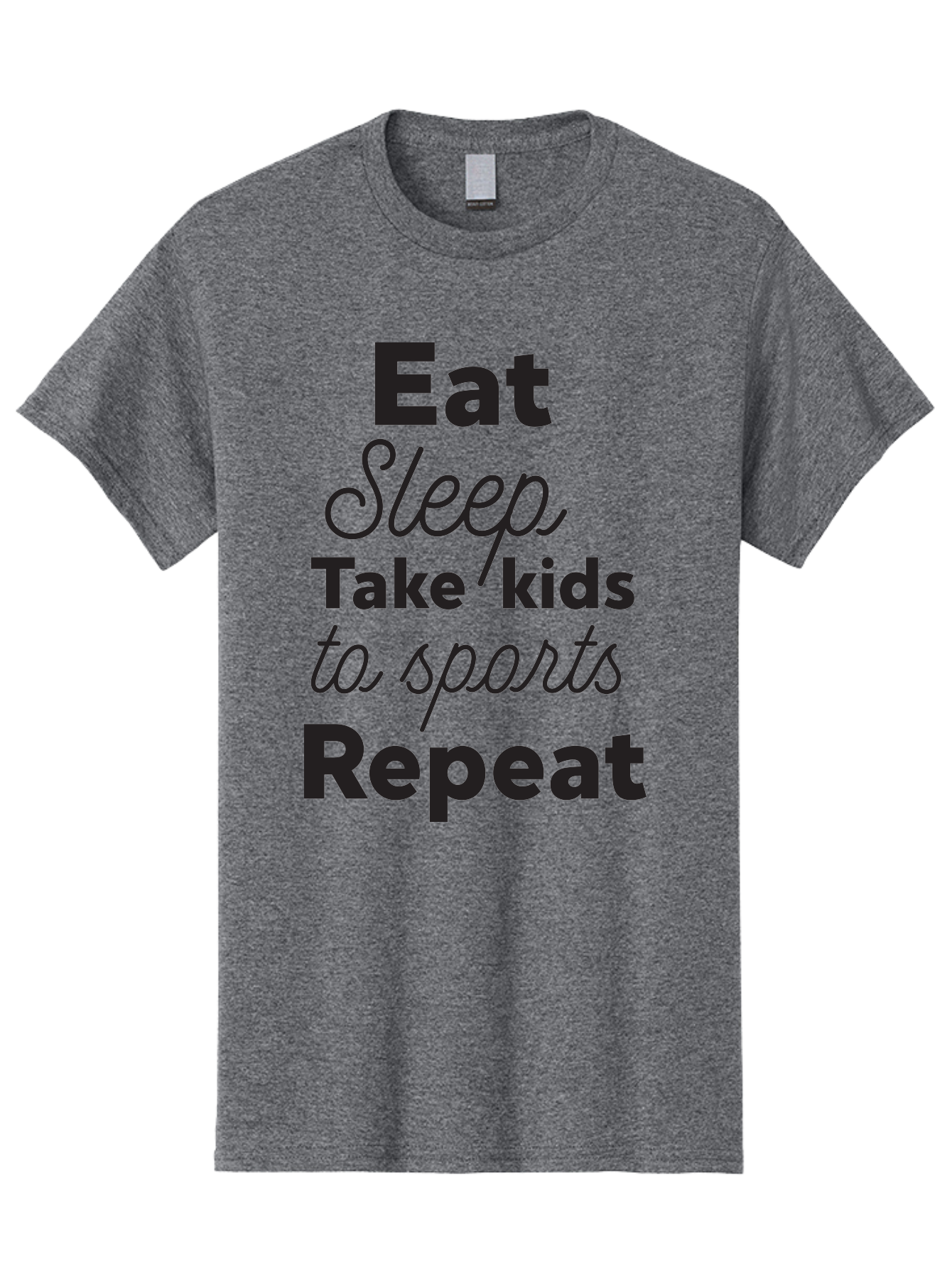 Eat-Sleep-Take-Kids-To-Sports-Repeat Men'S Graphic Tee, 100% Cotton, Comfortable Casual Summer Wear, Machine Washable, Busy Parents, Parenting Life, Family Activities, Kids Sports, Daily Routine, Parenting Humor, Eat Sleep Repeat Aac682