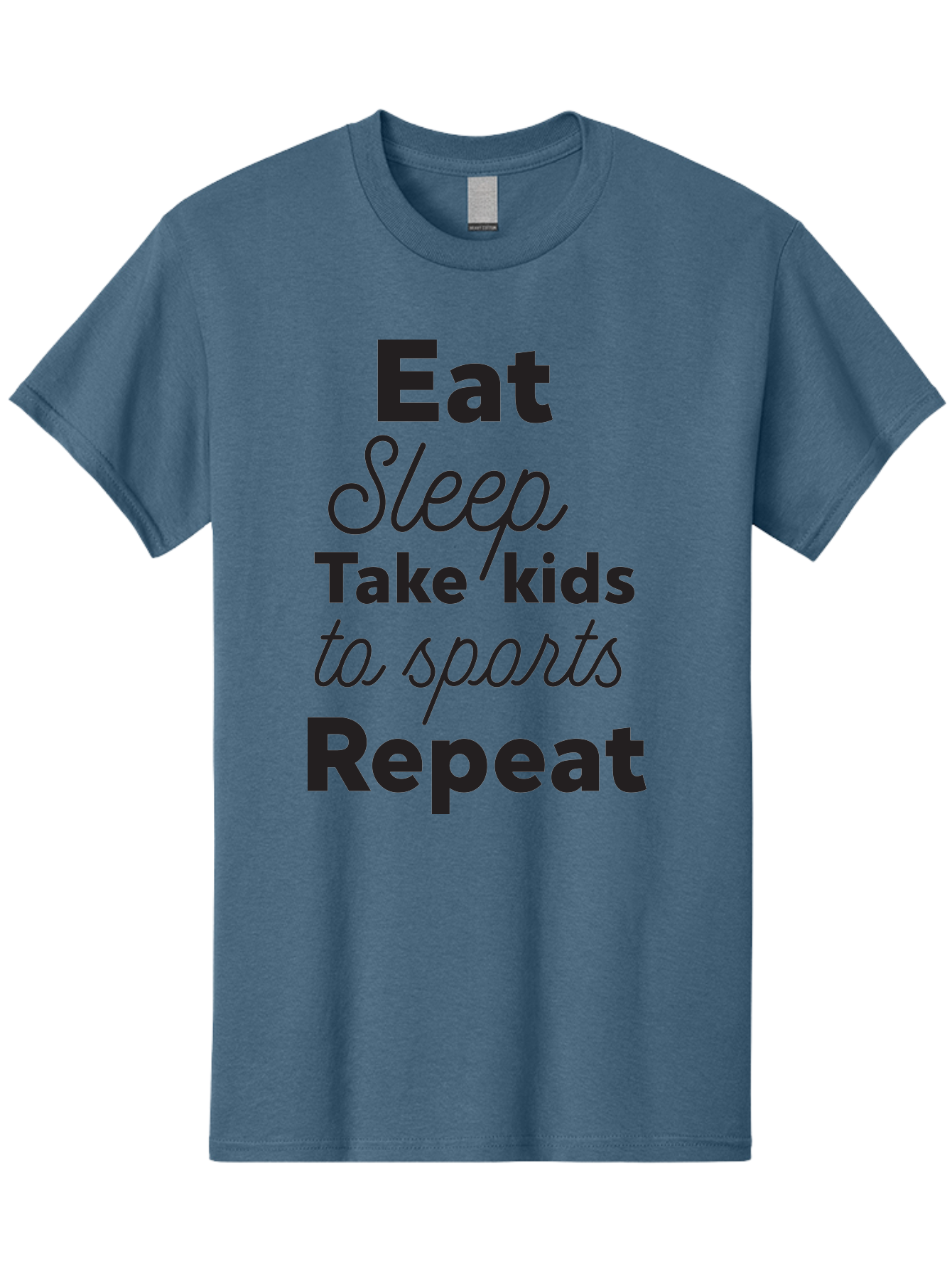 Eat-Sleep-Take-Kids-To-Sports-Repeat Men'S Graphic Tee, 100% Cotton, Comfortable Casual Summer Wear, Machine Washable, Busy Parents, Parenting Life, Family Activities, Kids Sports, Daily Routine, Parenting Humor, Eat Sleep Repeat Aac682