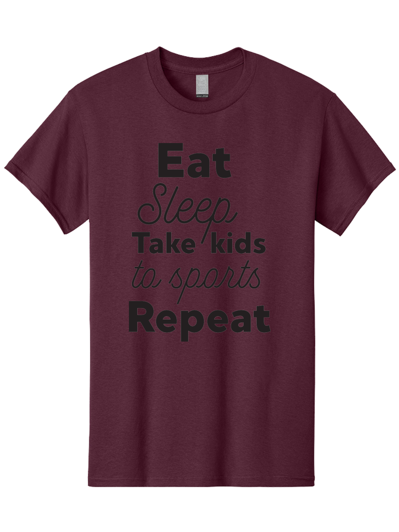 Eat-Sleep-Take-Kids-To-Sports-Repeat Men'S Graphic Tee, 100% Cotton, Comfortable Casual Summer Wear, Machine Washable, Busy Parents, Parenting Life, Family Activities, Kids Sports, Daily Routine, Parenting Humor, Eat Sleep Repeat Aac682