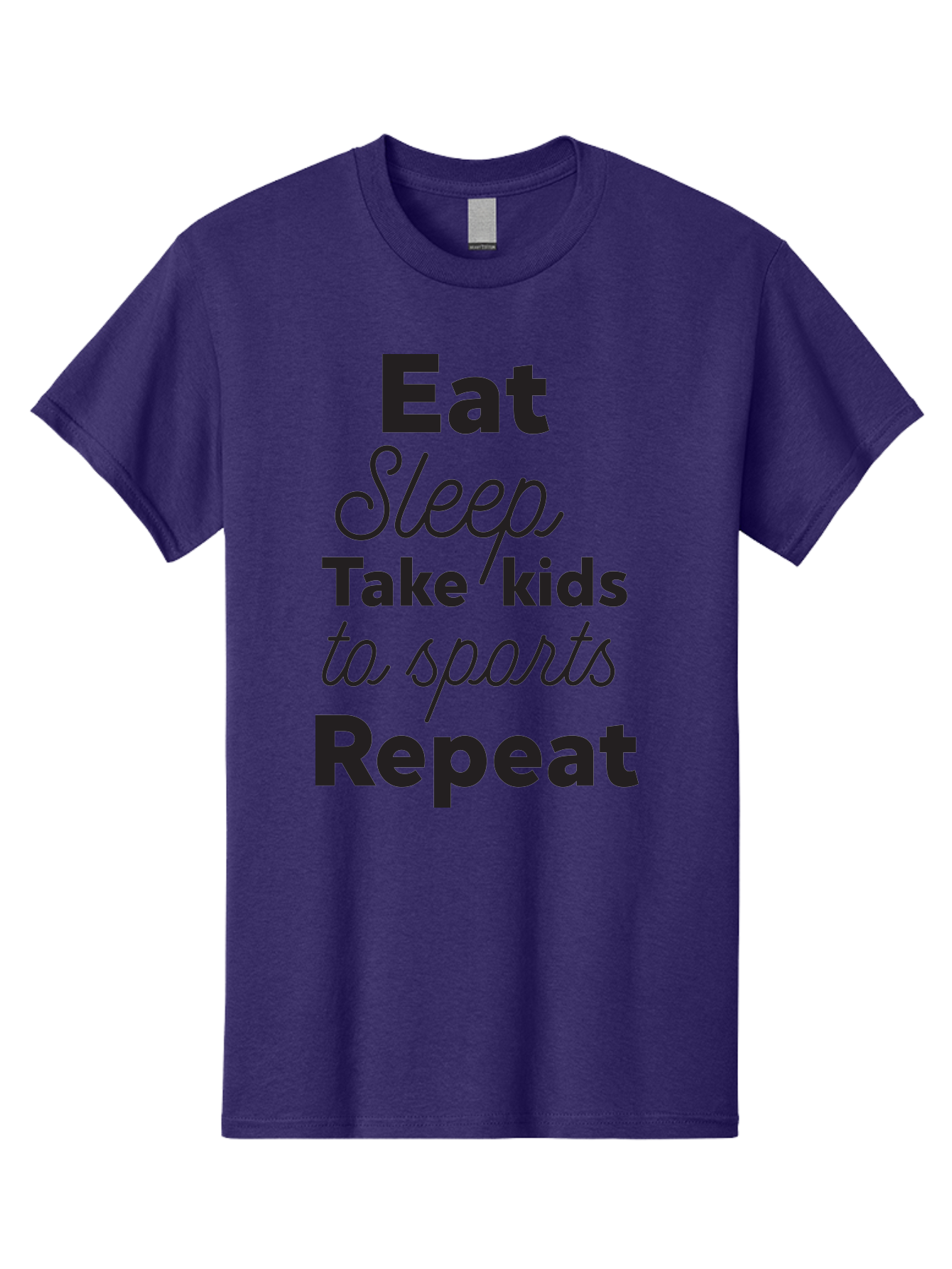 Eat-Sleep-Take-Kids-To-Sports-Repeat Men'S Graphic Tee, 100% Cotton, Comfortable Casual Summer Wear, Machine Washable, Busy Parents, Parenting Life, Family Activities, Kids Sports, Daily Routine, Parenting Humor, Eat Sleep Repeat Aac682