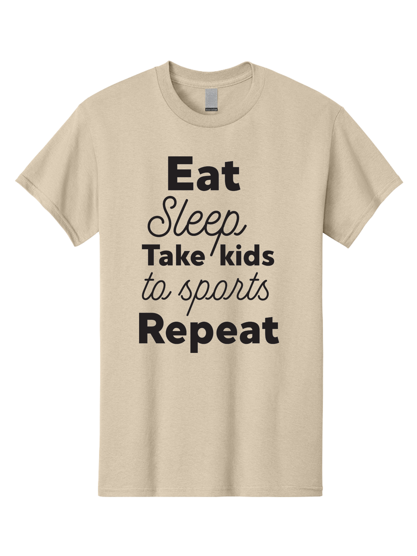 Eat-Sleep-Take-Kids-To-Sports-Repeat Men'S Graphic Tee, 100% Cotton, Comfortable Casual Summer Wear, Machine Washable, Busy Parents, Parenting Life, Family Activities, Kids Sports, Daily Routine, Parenting Humor, Eat Sleep Repeat Aac682