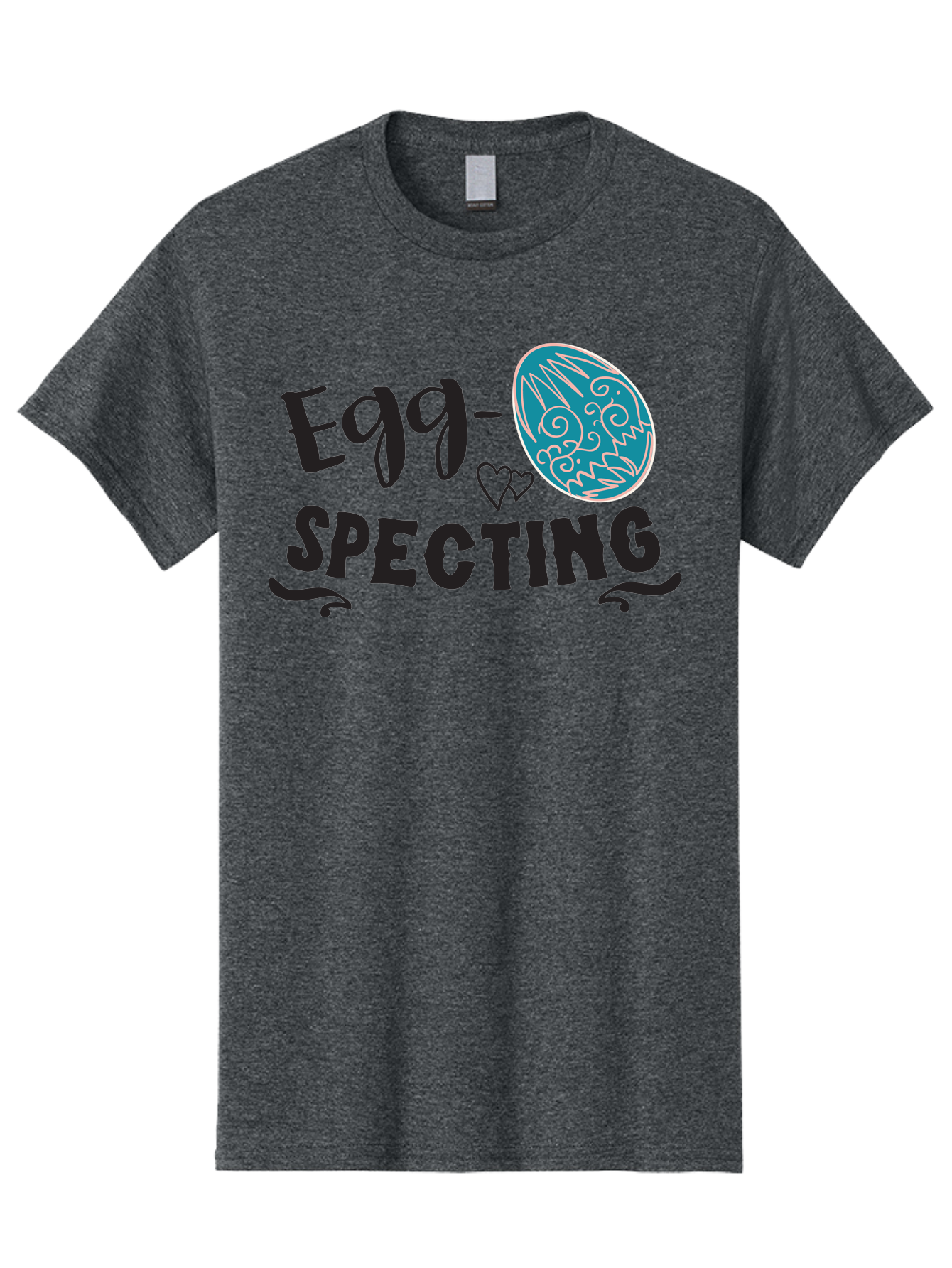 Egg-Specting Men'S Graphic Tee, 100% Cotton, Comfortable Casual Summer Wear, Machine Washable, Easter Egg, Egg Expecting, Cute Designs, Playful Graphics, Decorative Egg, Heart Symbol, Easter Theme, Spring Vibes, Baby Announcement Aac683