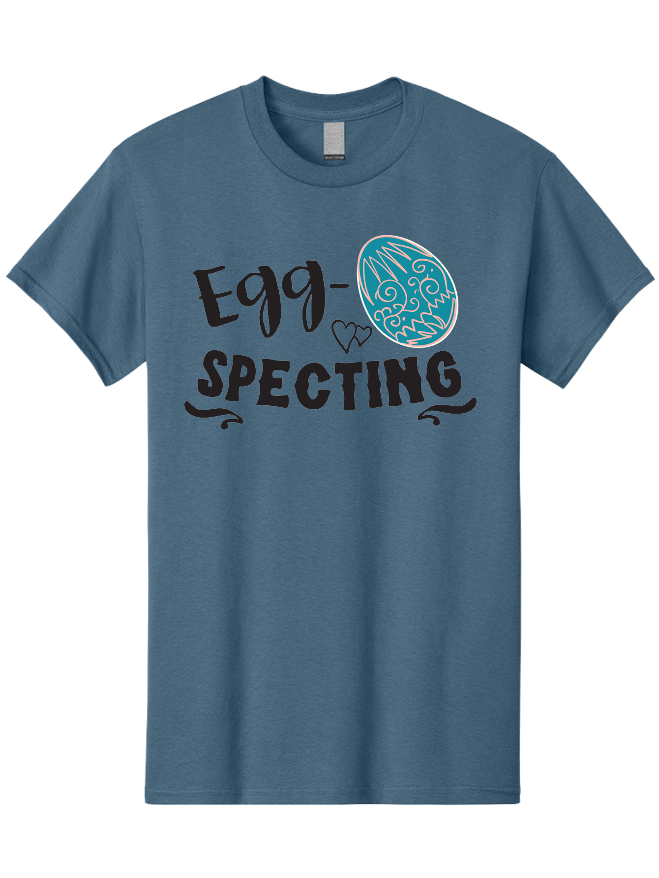 Egg-Specting Men'S Graphic Tee, 100% Cotton, Comfortable Casual Summer Wear, Machine Washable, Easter Egg, Egg Expecting, Cute Designs, Playful Graphics, Decorative Egg, Heart Symbol, Easter Theme, Spring Vibes, Baby Announcement Aac683