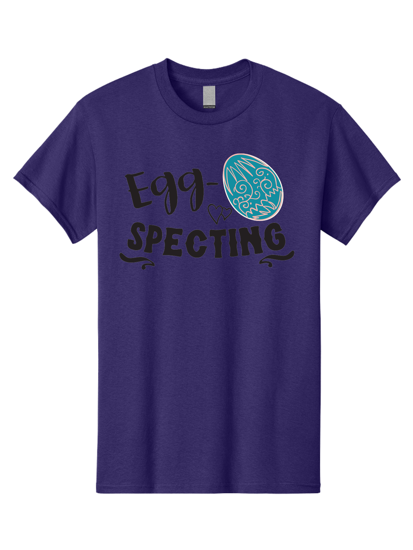 Egg-Specting Men'S Graphic Tee, 100% Cotton, Comfortable Casual Summer Wear, Machine Washable, Easter Egg, Egg Expecting, Cute Designs, Playful Graphics, Decorative Egg, Heart Symbol, Easter Theme, Spring Vibes, Baby Announcement Aac683