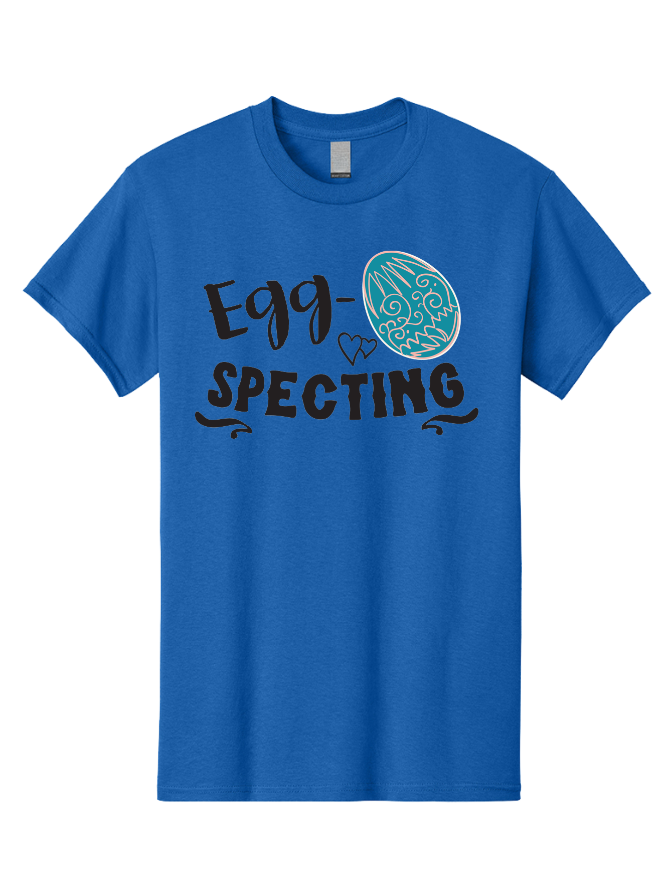 Egg-Specting Men'S Graphic Tee, 100% Cotton, Comfortable Casual Summer Wear, Machine Washable, Easter Egg, Egg Expecting, Cute Designs, Playful Graphics, Decorative Egg, Heart Symbol, Easter Theme, Spring Vibes, Baby Announcement Aac683