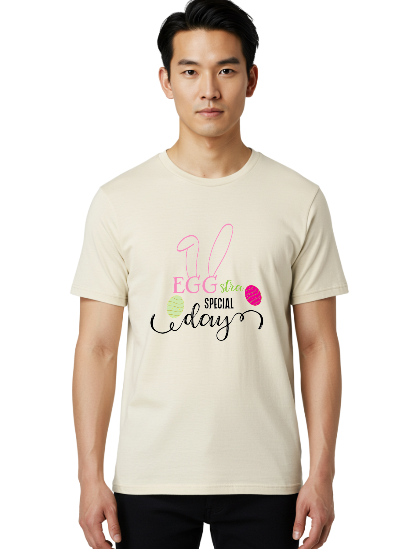 Eggstra-Special-Day Men'S Graphic Tee, 100% Cotton, Comfortable Casual Summer Wear, Machine Washable, Easter Eggs, Bunny Ears, Easter Celebration, Springtime Festivities, Holiday Graphics, Easter-Themed Decor, Festive Eggs, Easter Egg Hunt Aac684