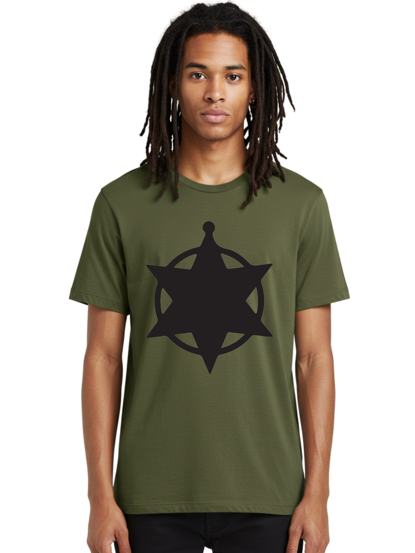 Eight-Pointed-Star-Symbol Men'S Graphic Tee, 100% Cotton, Comfortable Casual Summer Wear, Machine Washable, Chaos Symbol, Chaos Star, Eight Pointed Star, Occult Symbol, Pagan Symbol, Mystical Emblem, Abstract Art, Symbolic Representation Aac685
