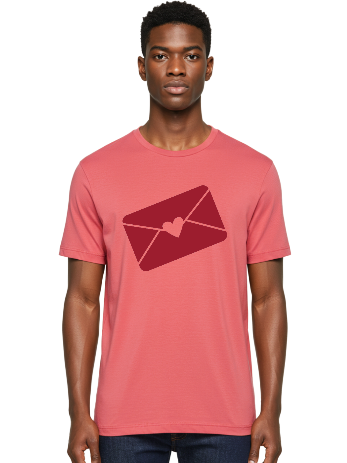 Envelope-With-Heart-1 Men'S Graphic Tee, 100% Cotton, Comfortable Casual Summer Wear, Machine Washable, Love Letter, Romantic Gesture, Heartfelt Message, Envelope Icon, Sealed With Love, Heartfelt Symbol, Affectionate Gesture, Loving Note Aac688