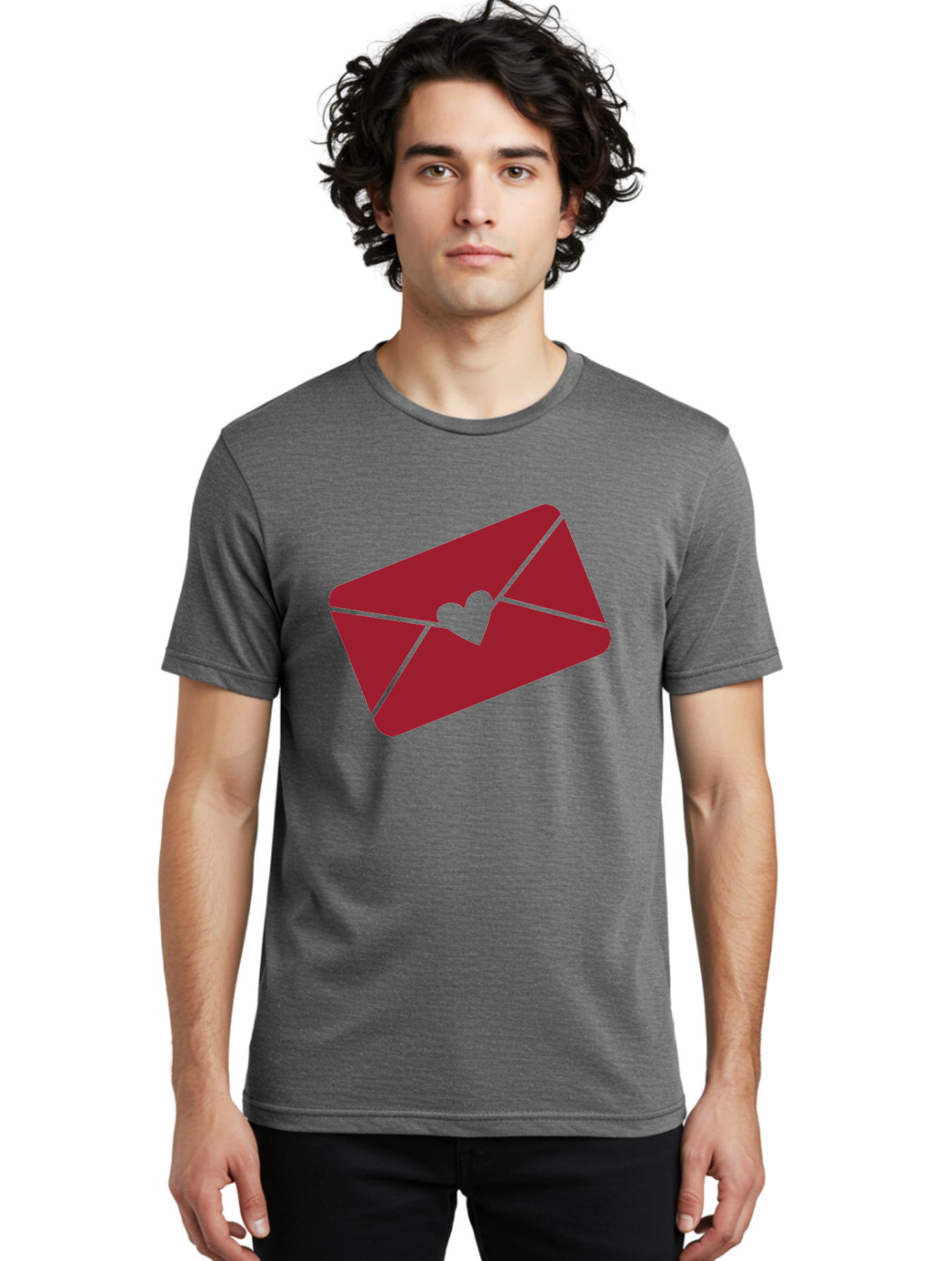 Envelope-With-Heart-1 Men'S Graphic Tee, 100% Cotton, Comfortable Casual Summer Wear, Machine Washable, Love Letter, Romantic Gesture, Heartfelt Message, Envelope Icon, Sealed With Love, Heartfelt Symbol, Affectionate Gesture, Loving Note Aac688