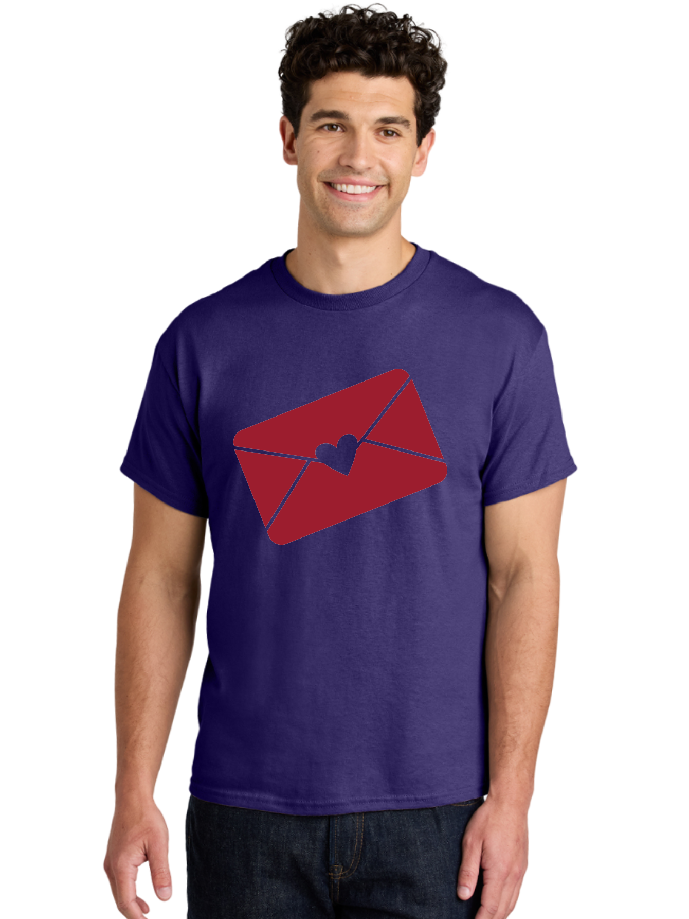 Envelope-With-Heart-1 Men'S Graphic Tee, 100% Cotton, Comfortable Casual Summer Wear, Machine Washable, Love Letter, Romantic Gesture, Heartfelt Message, Envelope Icon, Sealed With Love, Heartfelt Symbol, Affectionate Gesture, Loving Note Aac688
