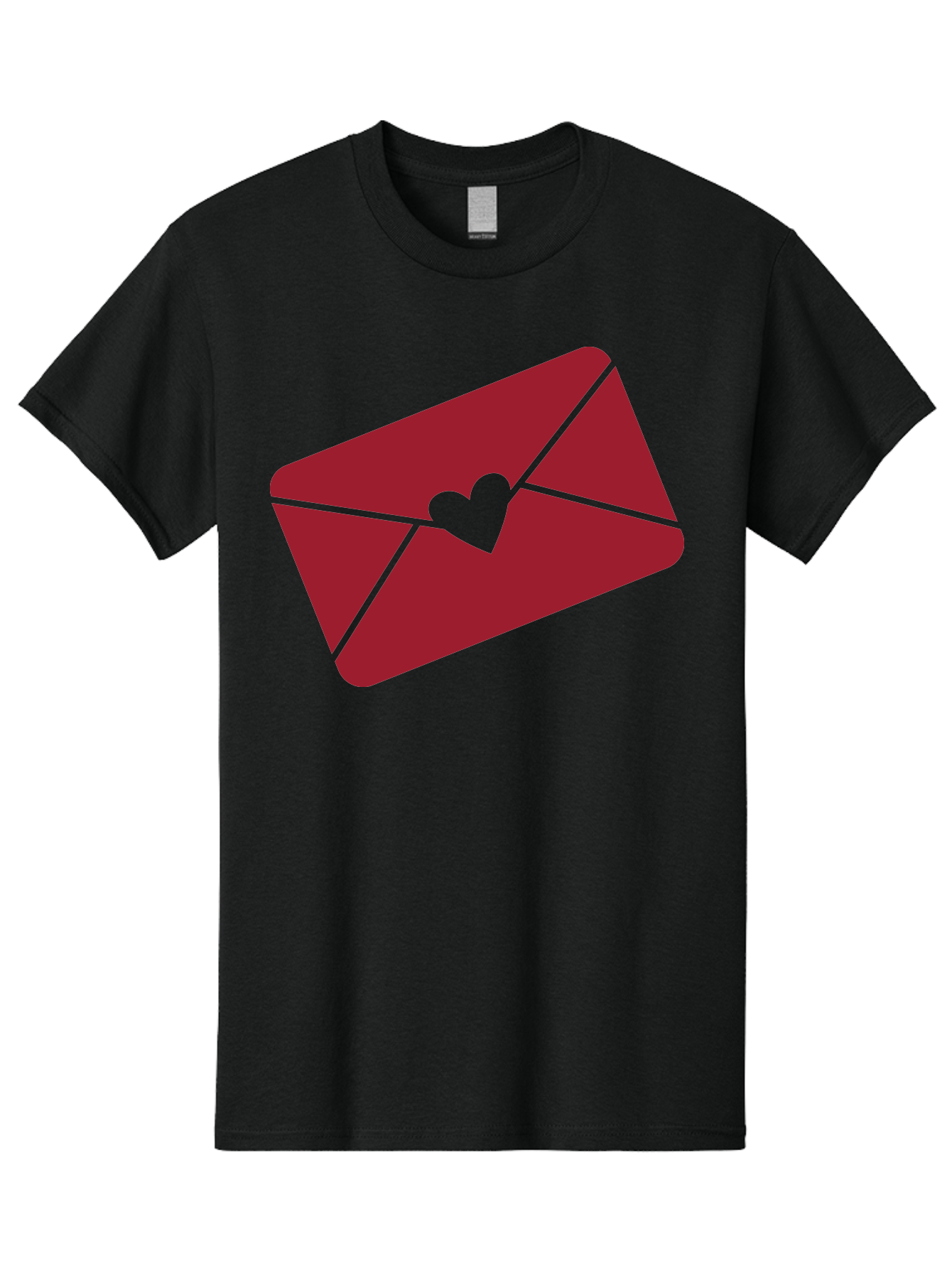 Envelope-With-Heart Men'S Graphic Tee, 100% Cotton, Comfortable Casual Summer Wear, Machine Washable, Love Letter, Romantic Gesture, Valentines Day Card, Heart Symbol, Sealed Envelope, Affectionate Message, Digital Illustration, Aac689
