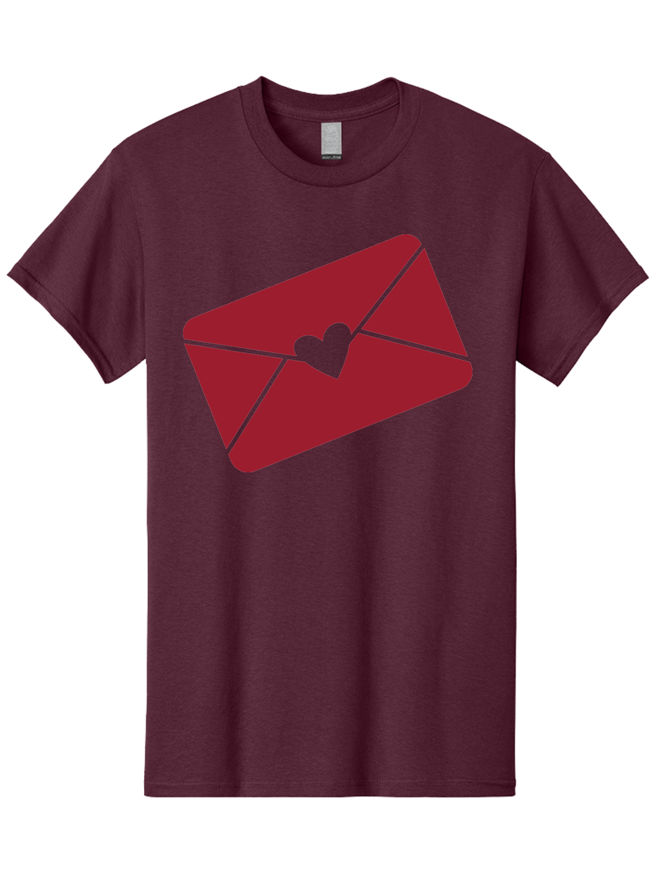 Envelope-With-Heart Men'S Graphic Tee, 100% Cotton, Comfortable Casual Summer Wear, Machine Washable, Love Letter, Romantic Gesture, Valentines Day Card, Heart Symbol, Sealed Envelope, Affectionate Message, Digital Illustration, Aac689