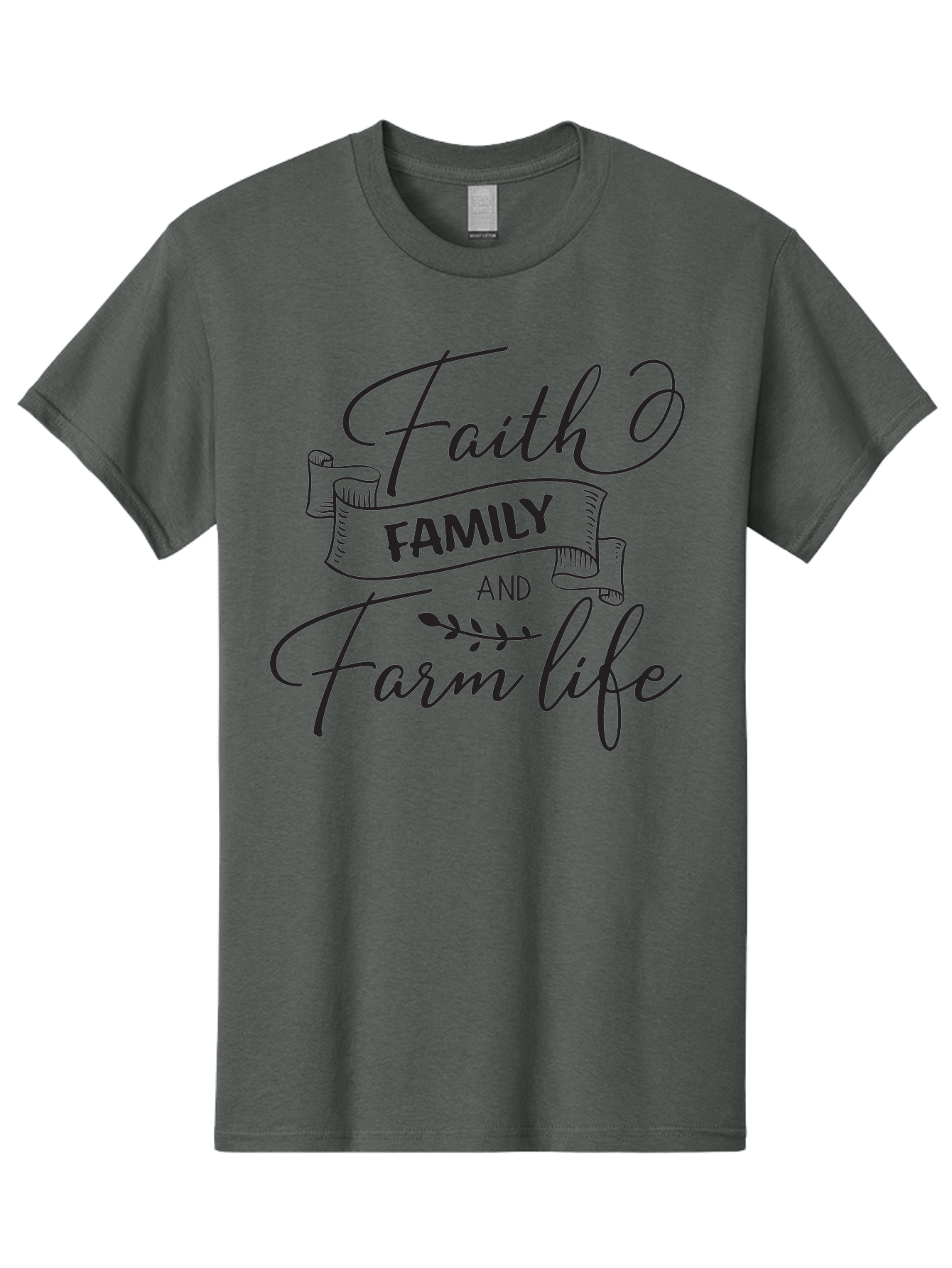 Faith-Family-And-Farm-Life Men'S Graphic Tee, 100% Cotton, Comfortable Casual Summer Wear, Machine Washable, Faith And Family Values, Farm Life, Rural Living, Agricultural Lifestyle, Family Bonding, Country Charm, Inspirational Quotes, Aac701