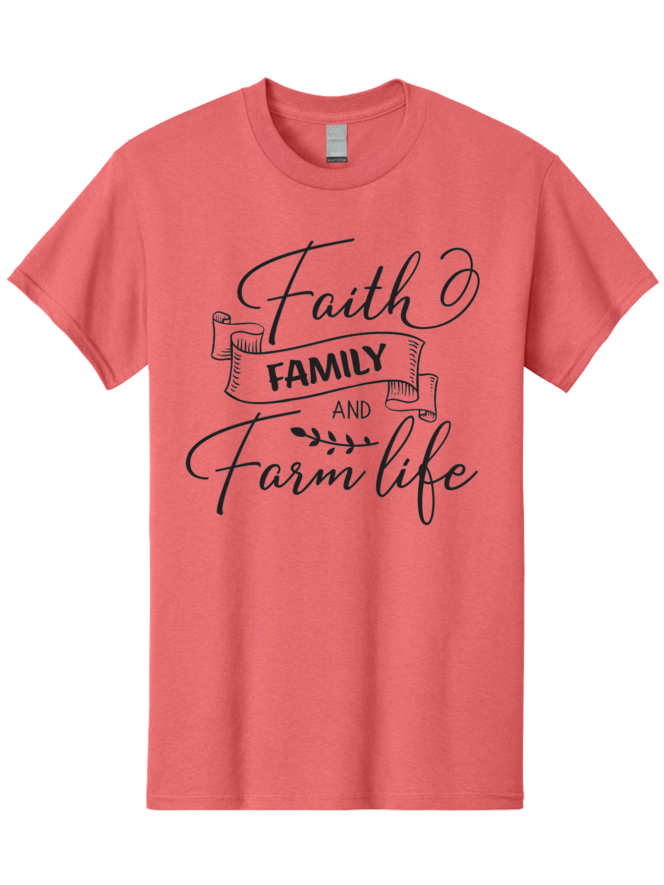 Faith-Family-And-Farm-Life Men'S Graphic Tee, 100% Cotton, Comfortable Casual Summer Wear, Machine Washable, Faith And Family Values, Farm Life, Rural Living, Agricultural Lifestyle, Family Bonding, Country Charm, Inspirational Quotes, Aac701