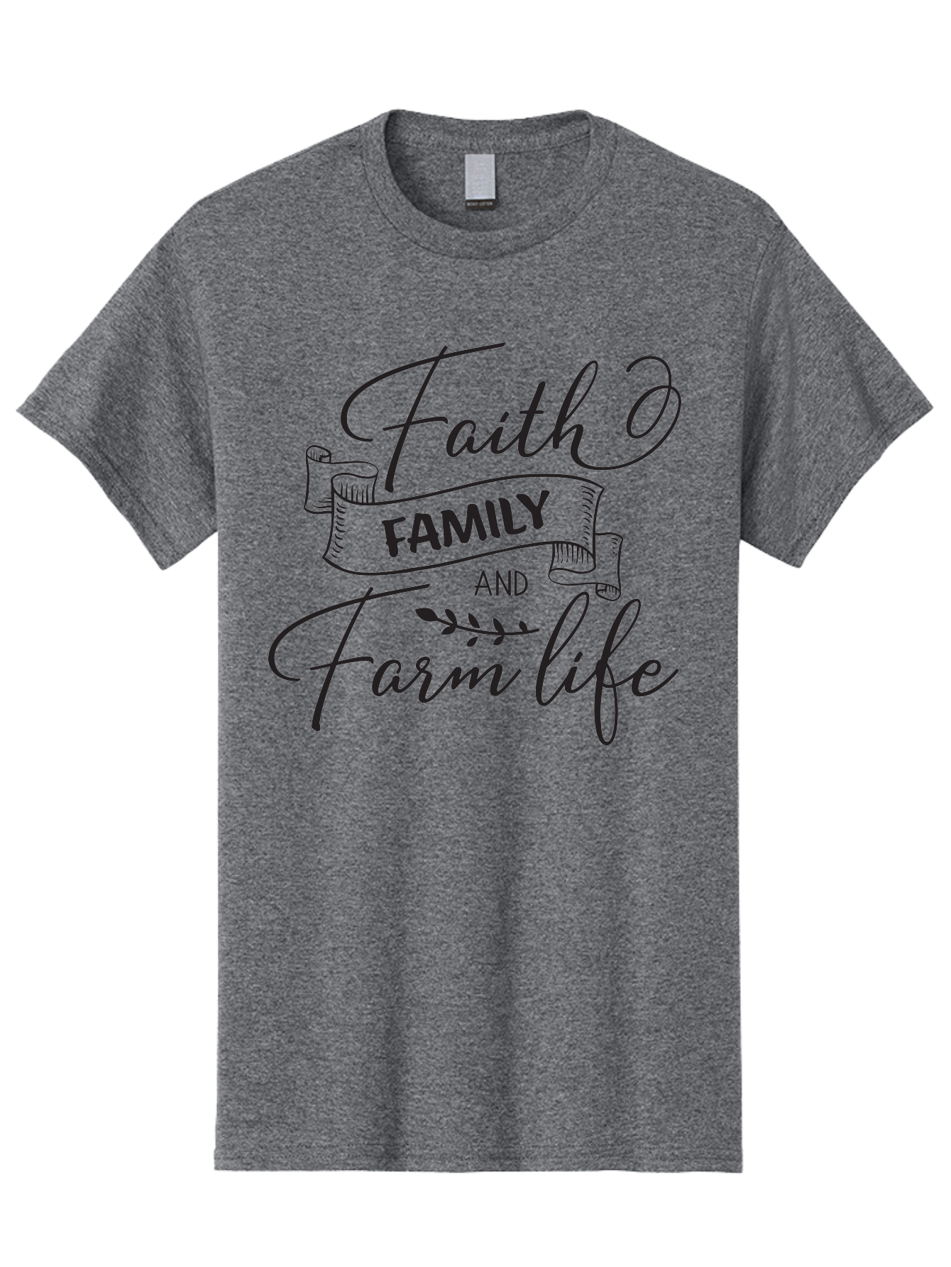 Faith-Family-And-Farm-Life Men'S Graphic Tee, 100% Cotton, Comfortable Casual Summer Wear, Machine Washable, Faith And Family Values, Farm Life, Rural Living, Agricultural Lifestyle, Family Bonding, Country Charm, Inspirational Quotes, Aac701