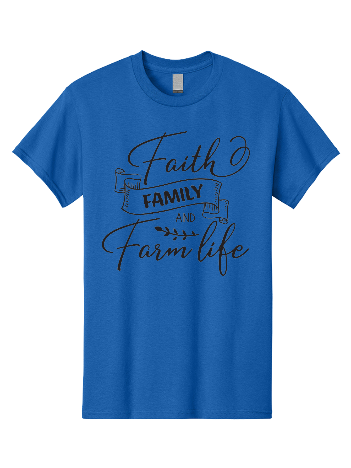 Faith-Family-And-Farm-Life Men'S Graphic Tee, 100% Cotton, Comfortable Casual Summer Wear, Machine Washable, Faith And Family Values, Farm Life, Rural Living, Agricultural Lifestyle, Family Bonding, Country Charm, Inspirational Quotes, Aac701