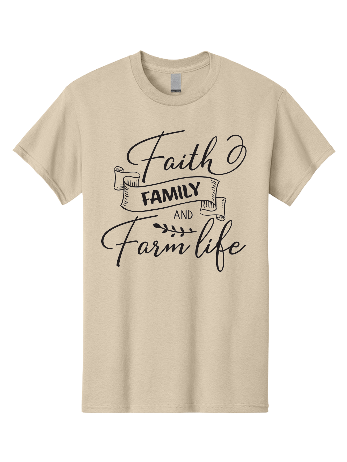 Faith-Family-And-Farm-Life Men'S Graphic Tee, 100% Cotton, Comfortable Casual Summer Wear, Machine Washable, Faith And Family Values, Farm Life, Rural Living, Agricultural Lifestyle, Family Bonding, Country Charm, Inspirational Quotes, Aac701