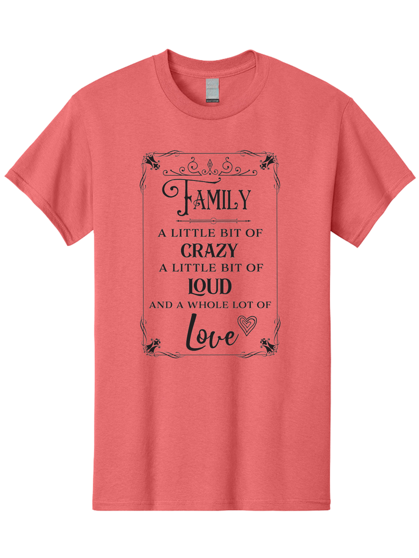 Family-A-Little-Bit-Of-Crazy Men'S Graphic Tee, 100% Cotton, Comfortable Casual Summer Wear, Machine Washable, Family Love, Crazy Family, Loud Family, Family Quotes, Love Quotes, Heartwarming Sayings, Family Values, Family Bonding Aac705