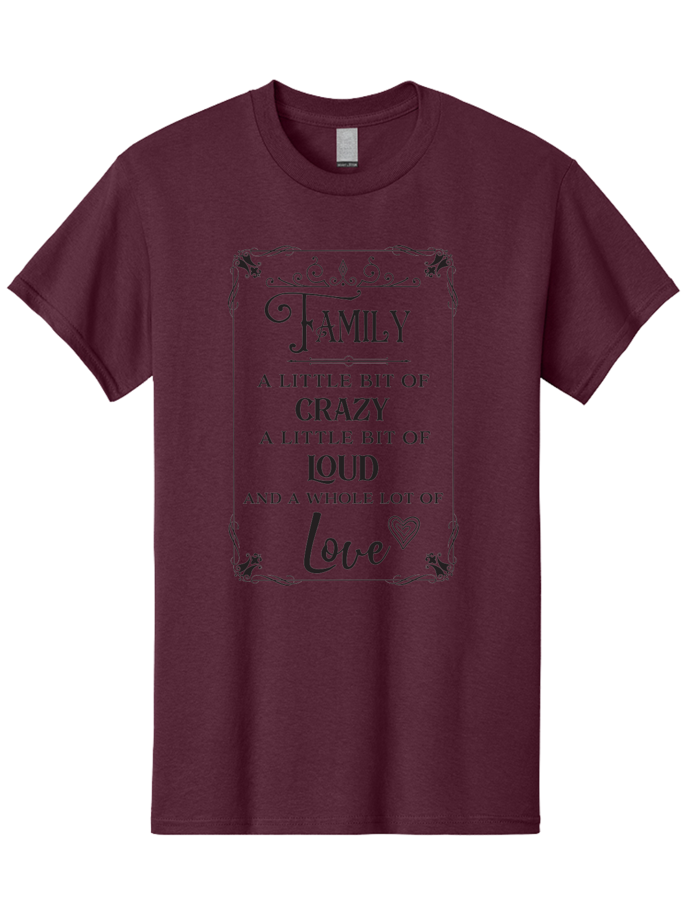 Family-A-Little-Bit-Of-Crazy Men'S Graphic Tee, 100% Cotton, Comfortable Casual Summer Wear, Machine Washable, Family Love, Crazy Family, Loud Family, Family Quotes, Love Quotes, Heartwarming Sayings, Family Values, Family Bonding Aac705