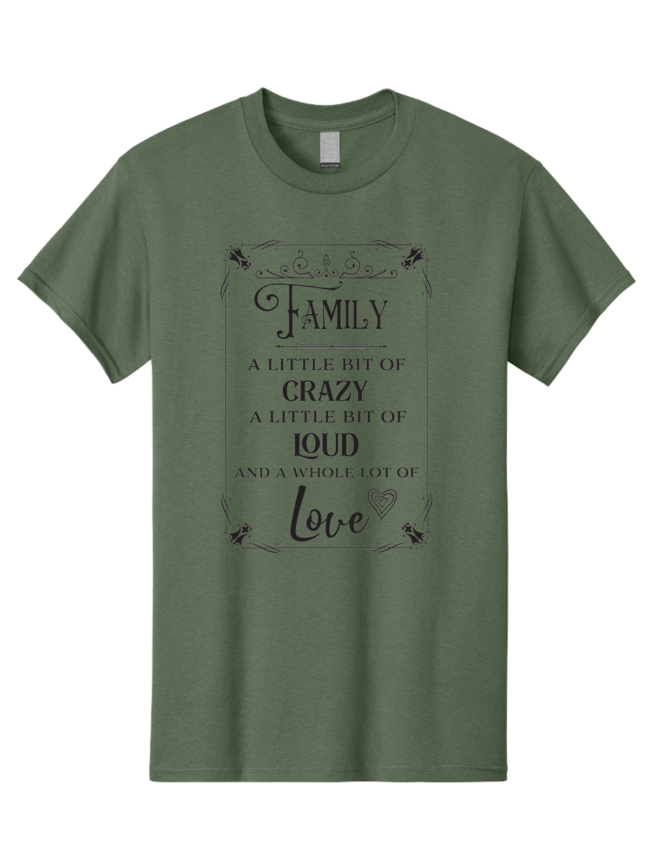 Family-A-Little-Bit-Of-Crazy Men'S Graphic Tee, 100% Cotton, Comfortable Casual Summer Wear, Machine Washable, Family Love, Crazy Family, Loud Family, Family Quotes, Love Quotes, Heartwarming Sayings, Family Values, Family Bonding Aac705