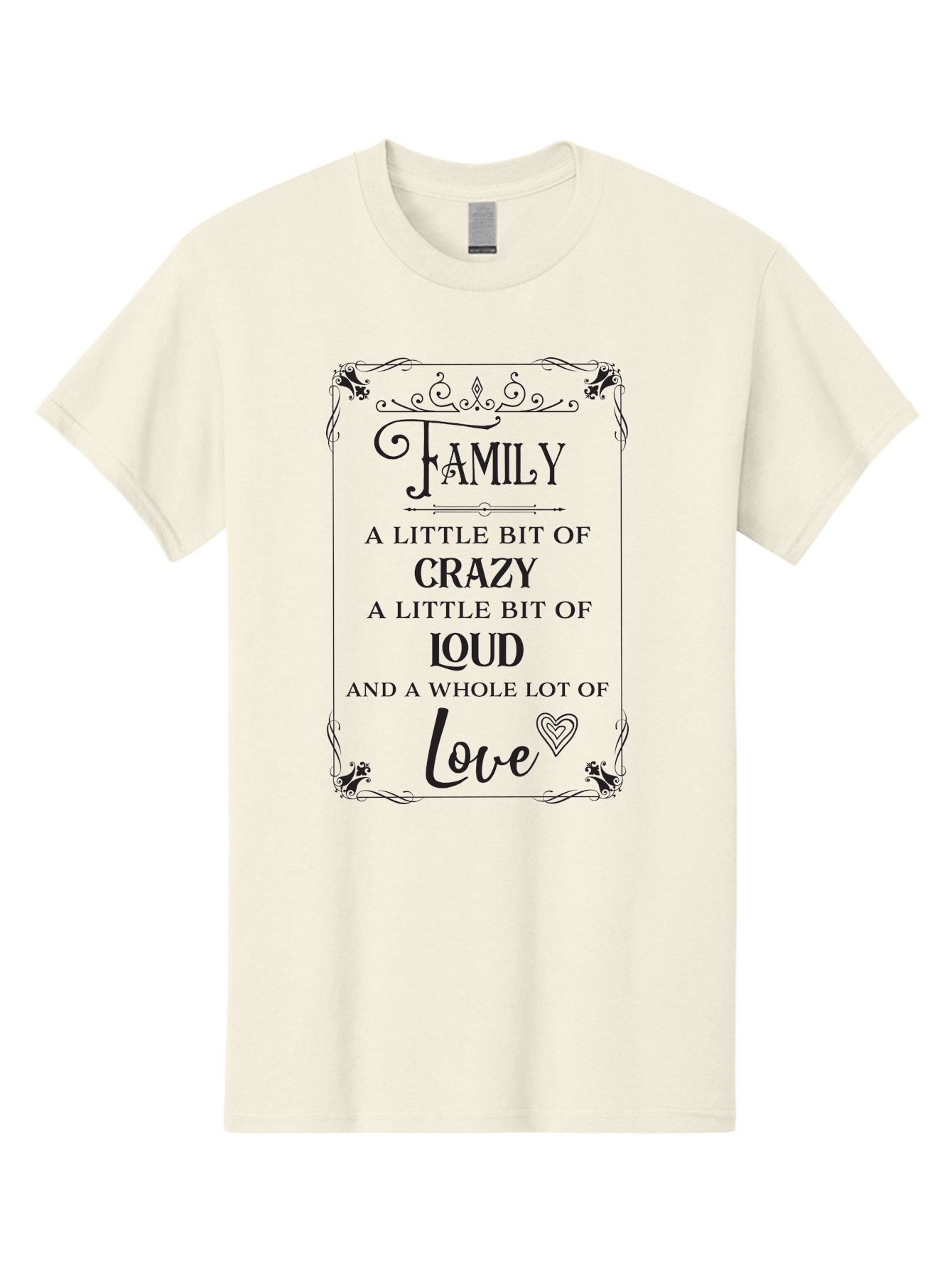 Family-A-Little-Bit-Of-Crazy Men'S Graphic Tee, 100% Cotton, Comfortable Casual Summer Wear, Machine Washable, Family Love, Crazy Family, Loud Family, Family Quotes, Love Quotes, Heartwarming Sayings, Family Values, Family Bonding Aac705