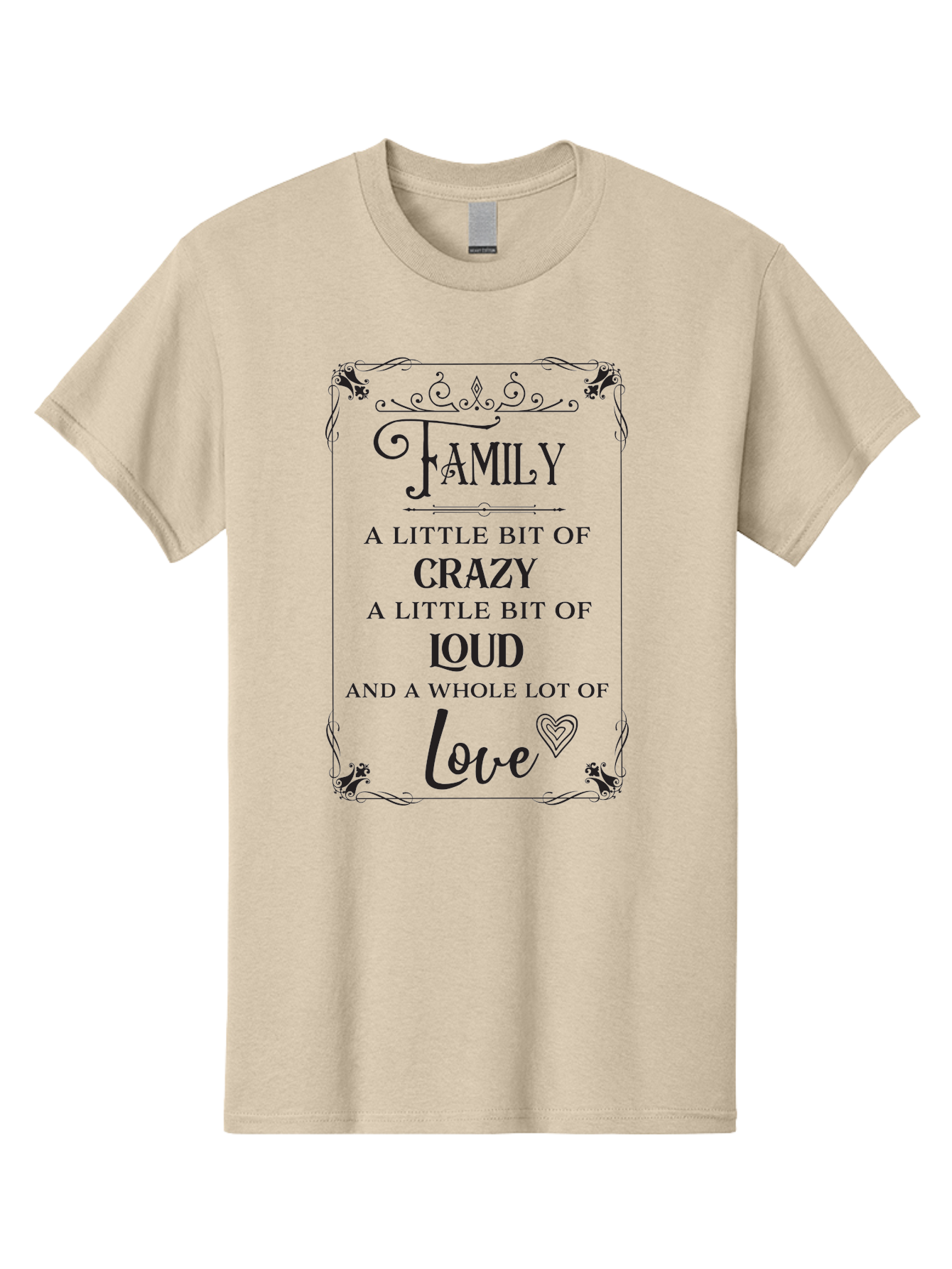 Family-A-Little-Bit-Of-Crazy Men'S Graphic Tee, 100% Cotton, Comfortable Casual Summer Wear, Machine Washable, Family Love, Crazy Family, Loud Family, Family Quotes, Love Quotes, Heartwarming Sayings, Family Values, Family Bonding Aac705