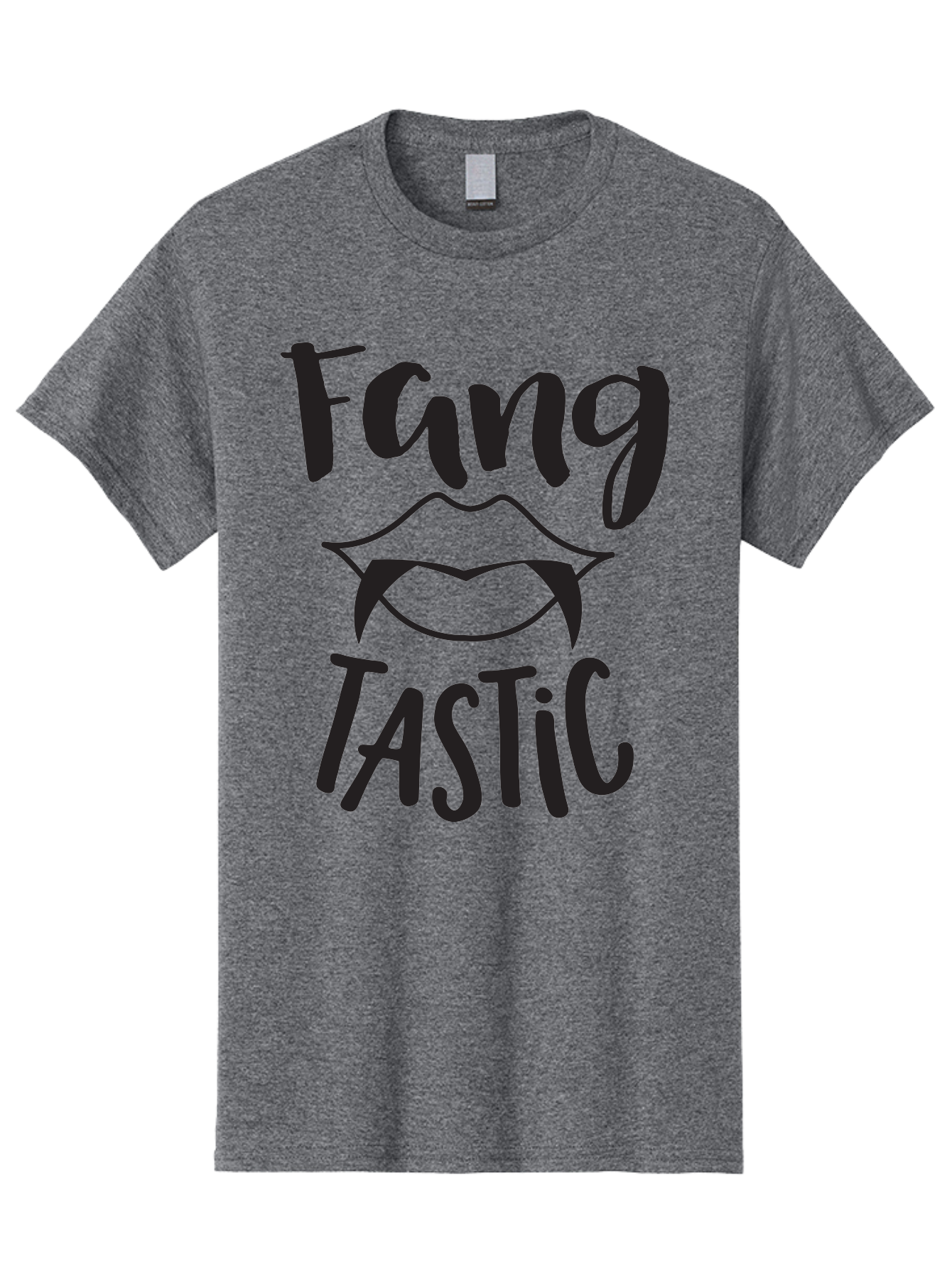 Fang-Tastic Men'S Graphic Tee, 100% Cotton, Comfortable Casual Summer Wear, Machine Washable, Vampire Fangs, Dark Humor, Fang Tastic, Gothic Style, Spooky Chic, Vampire-Inspired, Edgy Fashion, Bold Graphics, Playful Typography Aac706