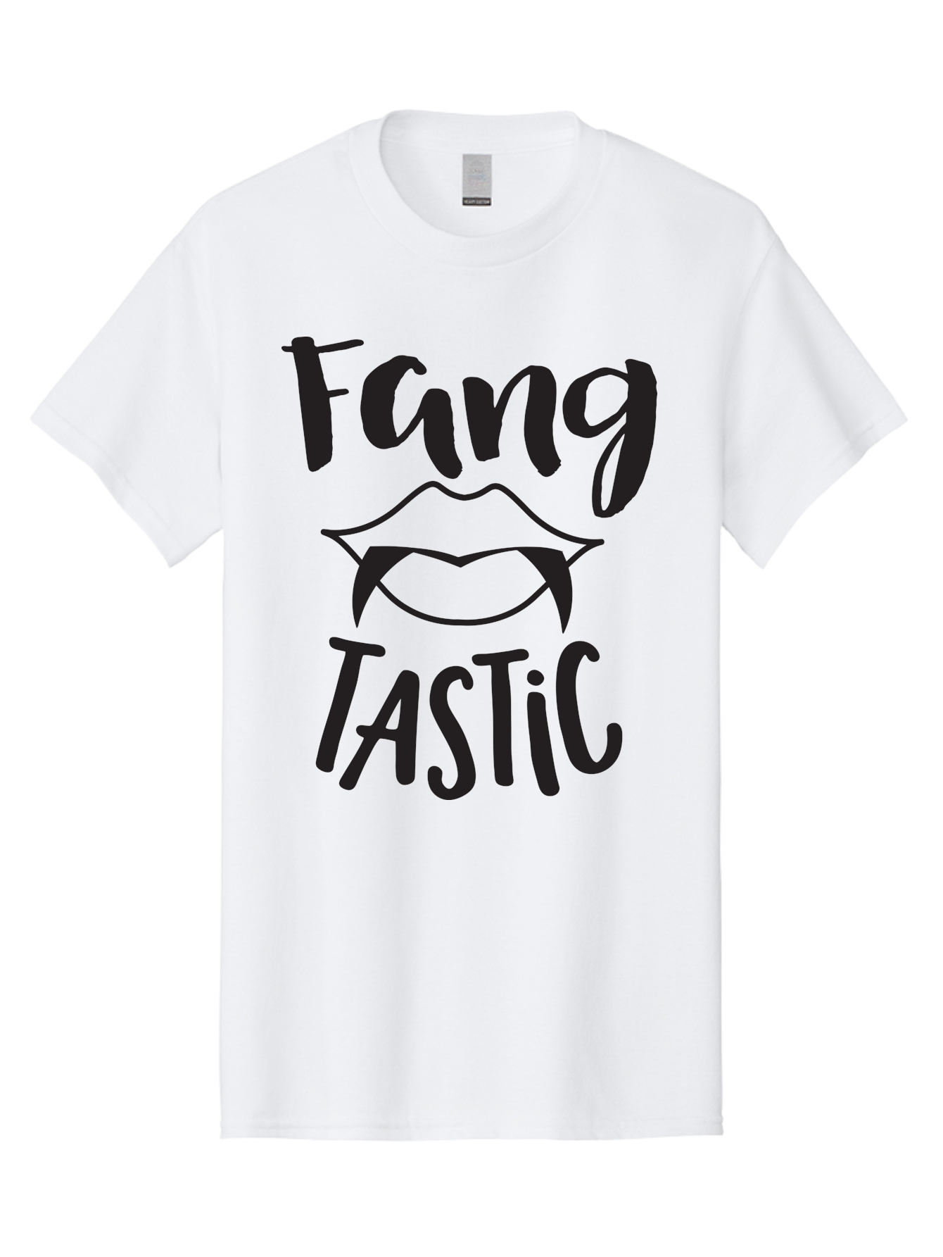 Fang-Tastic Men'S Graphic Tee, 100% Cotton, Comfortable Casual Summer Wear, Machine Washable, Vampire Fangs, Dark Humor, Fang Tastic, Gothic Style, Spooky Chic, Vampire-Inspired, Edgy Fashion, Bold Graphics, Playful Typography Aac706