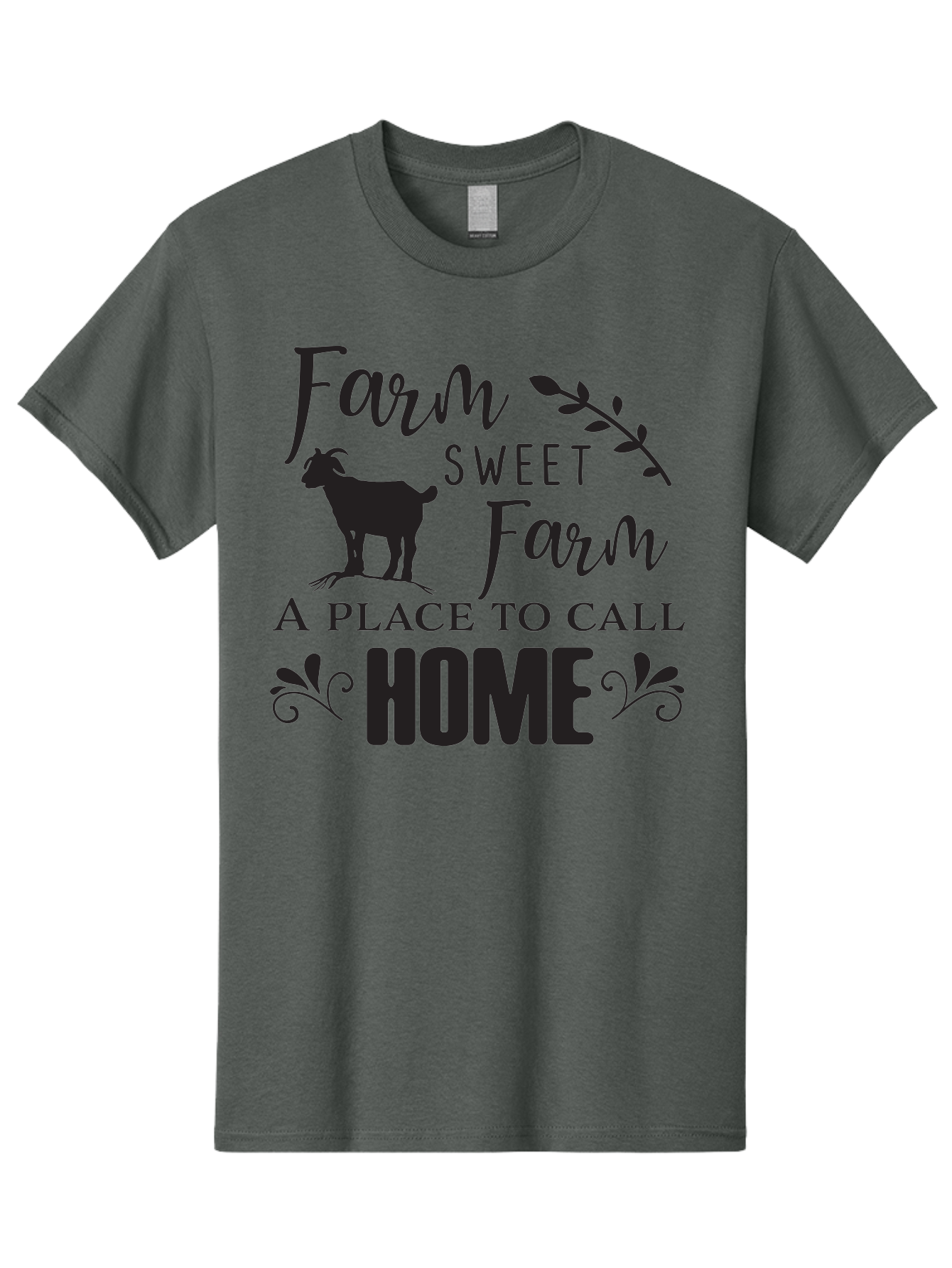 Farm-Sweet-Farm Men'S Graphic Tee, 100% Cotton, Comfortable Casual Summer Wear, Machine Washable, Farmhouse Decor, Rustic Charm, Country Living, Farm Animals, Goat Silhouette, Home Decor, Rural Life, Countryside, Farmhouse Style Aac708