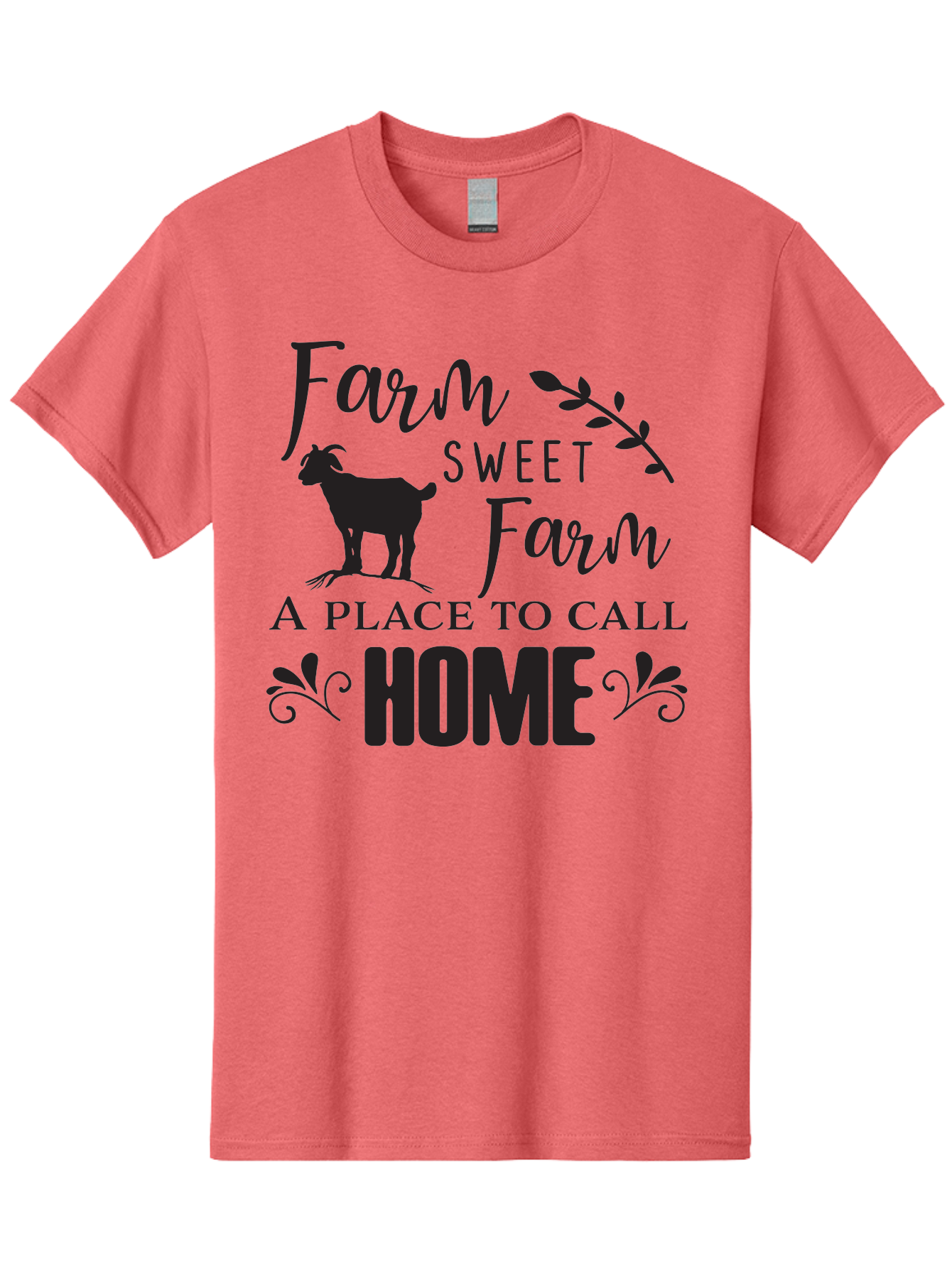 Farm-Sweet-Farm Men'S Graphic Tee, 100% Cotton, Comfortable Casual Summer Wear, Machine Washable, Farmhouse Decor, Rustic Charm, Country Living, Farm Animals, Goat Silhouette, Home Decor, Rural Life, Countryside, Farmhouse Style Aac708