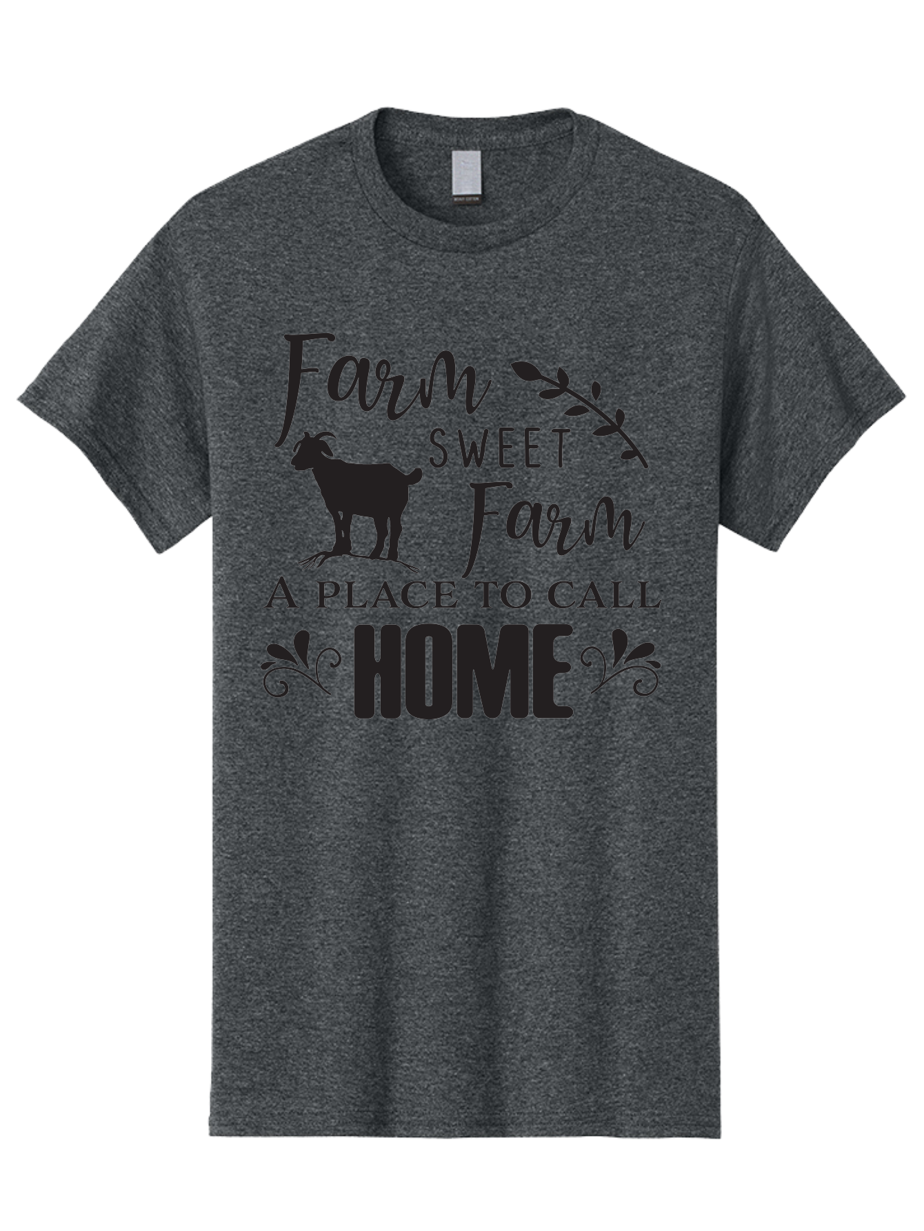 Farm-Sweet-Farm Men'S Graphic Tee, 100% Cotton, Comfortable Casual Summer Wear, Machine Washable, Farmhouse Decor, Rustic Charm, Country Living, Farm Animals, Goat Silhouette, Home Decor, Rural Life, Countryside, Farmhouse Style Aac708