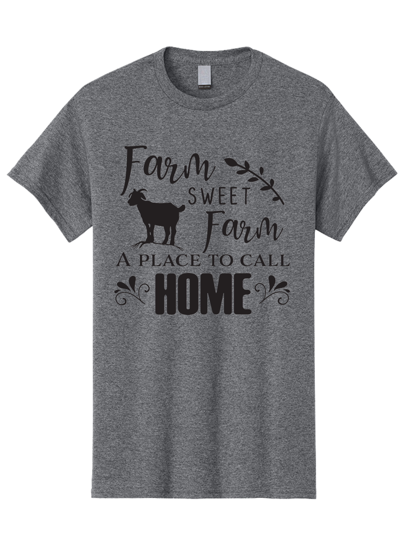 Farm-Sweet-Farm Men'S Graphic Tee, 100% Cotton, Comfortable Casual Summer Wear, Machine Washable, Farmhouse Decor, Rustic Charm, Country Living, Farm Animals, Goat Silhouette, Home Decor, Rural Life, Countryside, Farmhouse Style Aac708