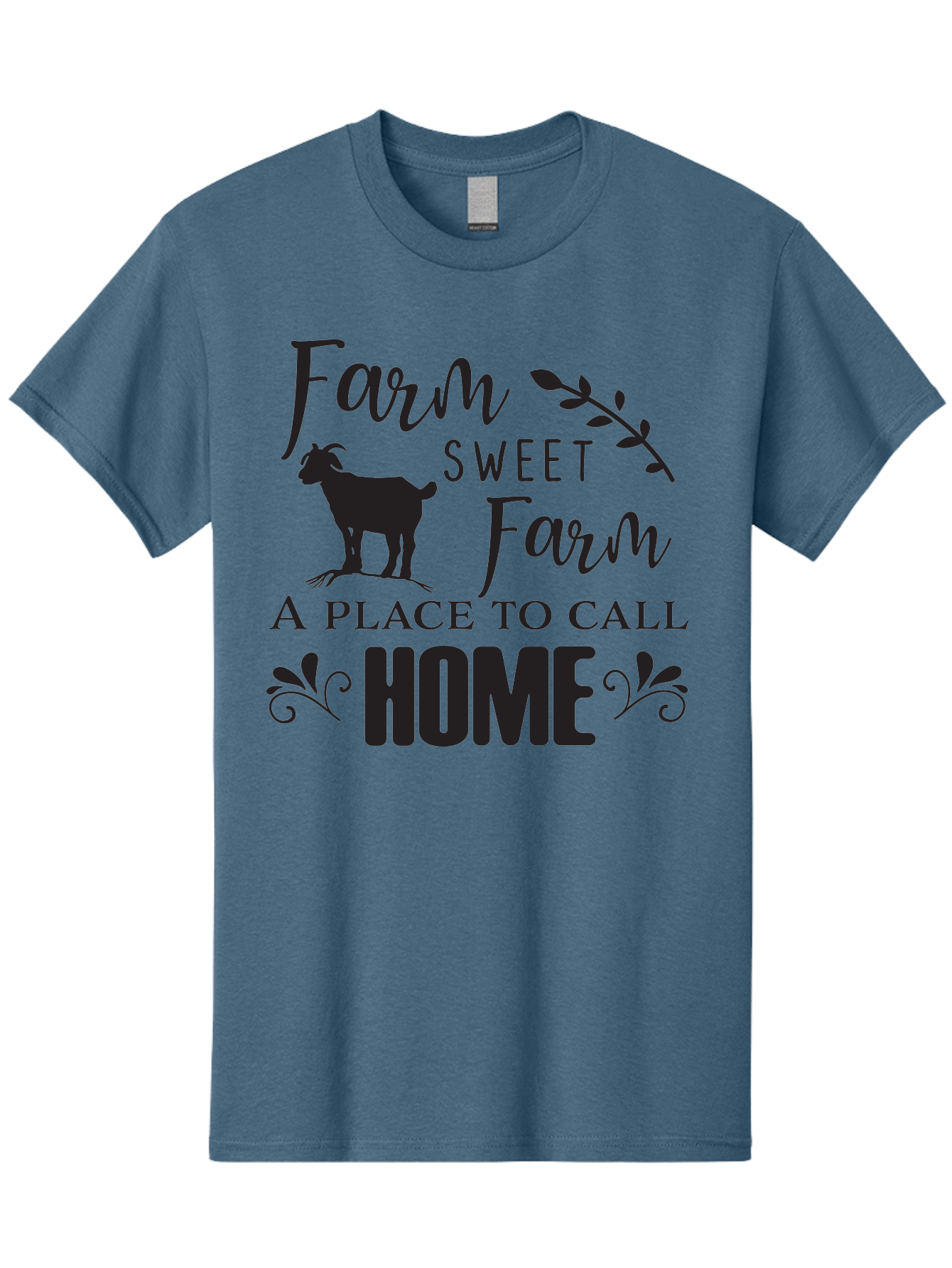 Farm-Sweet-Farm Men'S Graphic Tee, 100% Cotton, Comfortable Casual Summer Wear, Machine Washable, Farmhouse Decor, Rustic Charm, Country Living, Farm Animals, Goat Silhouette, Home Decor, Rural Life, Countryside, Farmhouse Style Aac708