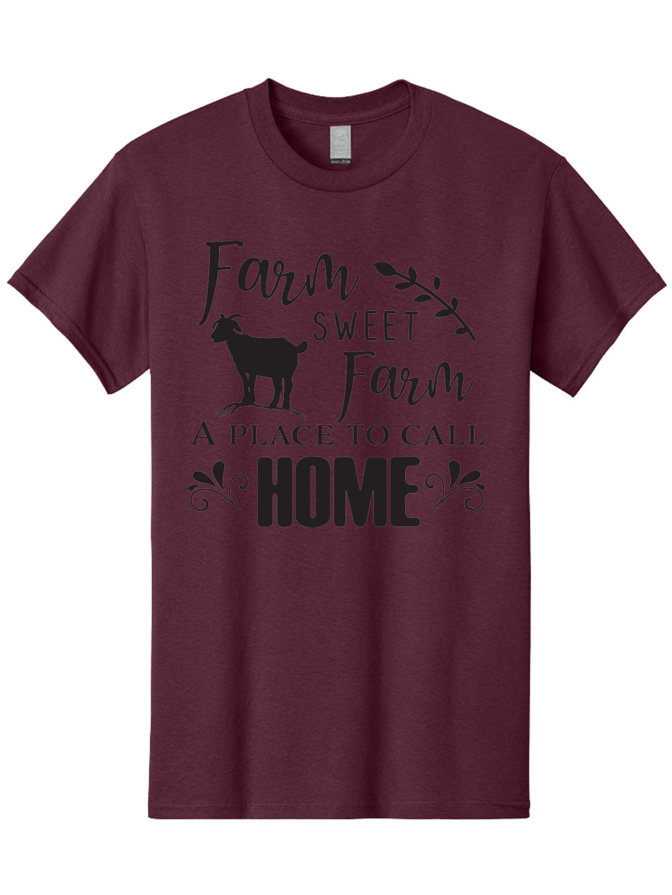 Farm-Sweet-Farm Men'S Graphic Tee, 100% Cotton, Comfortable Casual Summer Wear, Machine Washable, Farmhouse Decor, Rustic Charm, Country Living, Farm Animals, Goat Silhouette, Home Decor, Rural Life, Countryside, Farmhouse Style Aac708