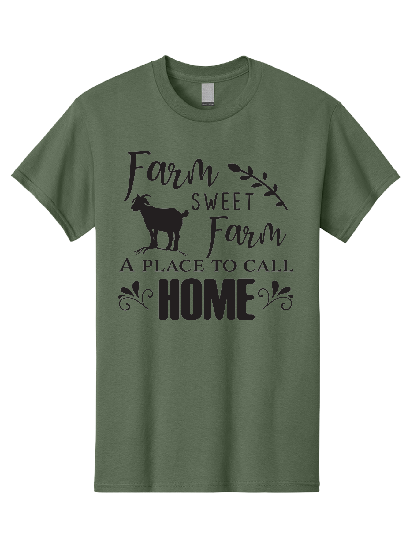 Farm-Sweet-Farm Men'S Graphic Tee, 100% Cotton, Comfortable Casual Summer Wear, Machine Washable, Farmhouse Decor, Rustic Charm, Country Living, Farm Animals, Goat Silhouette, Home Decor, Rural Life, Countryside, Farmhouse Style Aac708