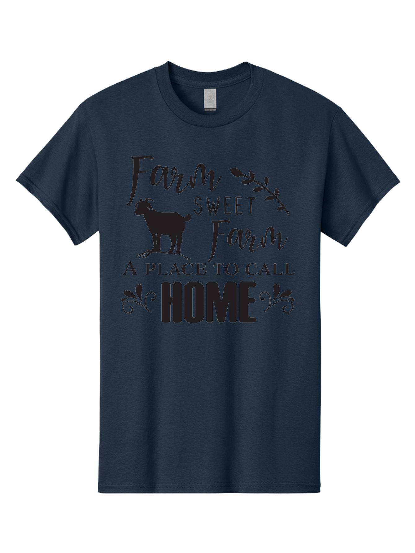 Farm-Sweet-Farm Men'S Graphic Tee, 100% Cotton, Comfortable Casual Summer Wear, Machine Washable, Farmhouse Decor, Rustic Charm, Country Living, Farm Animals, Goat Silhouette, Home Decor, Rural Life, Countryside, Farmhouse Style Aac708