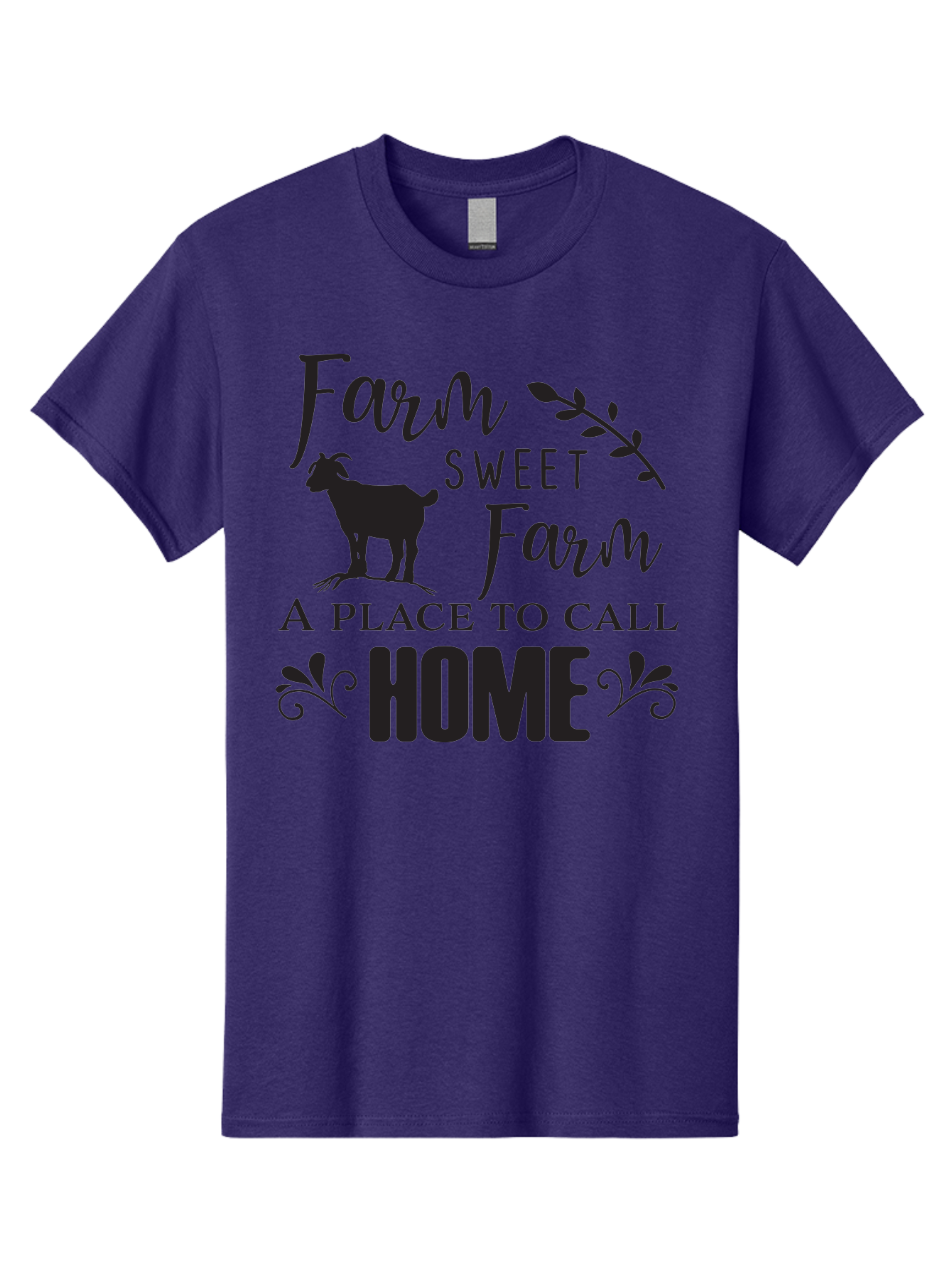 Farm-Sweet-Farm Men'S Graphic Tee, 100% Cotton, Comfortable Casual Summer Wear, Machine Washable, Farmhouse Decor, Rustic Charm, Country Living, Farm Animals, Goat Silhouette, Home Decor, Rural Life, Countryside, Farmhouse Style Aac708