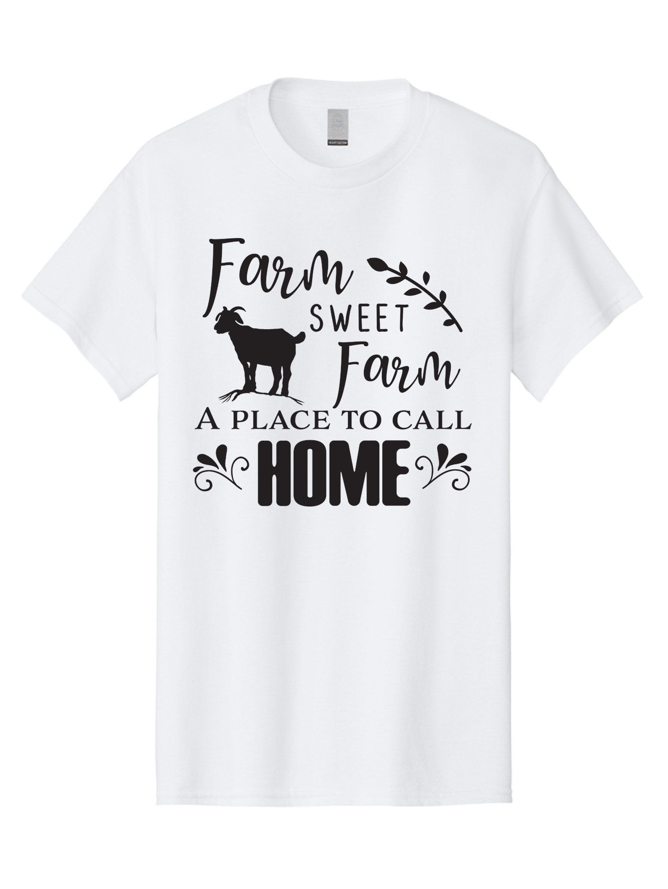 Farm-Sweet-Farm Men'S Graphic Tee, 100% Cotton, Comfortable Casual Summer Wear, Machine Washable, Farmhouse Decor, Rustic Charm, Country Living, Farm Animals, Goat Silhouette, Home Decor, Rural Life, Countryside, Farmhouse Style Aac708