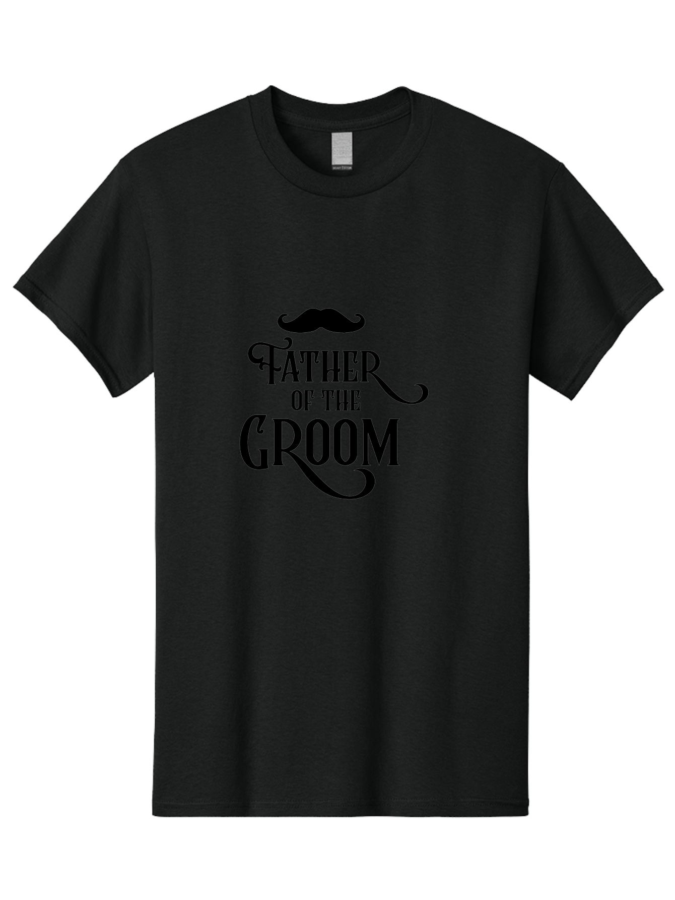 Father-Of-Groom Men'S Graphic Tee, 100% Cotton, Comfortable Casual Summer Wear, Machine Washable, Father Of The Groom, Wedding Party, Stylish Mustache, Elegant Typography, Classic Design, Stylish Text, Groom'S Father Aac710