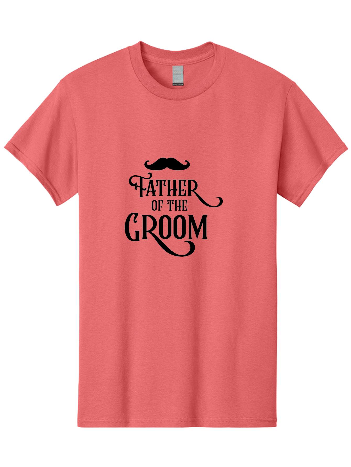 Father-Of-Groom Men'S Graphic Tee, 100% Cotton, Comfortable Casual Summer Wear, Machine Washable, Father Of The Groom, Wedding Party, Stylish Mustache, Elegant Typography, Classic Design, Stylish Text, Groom'S Father Aac710