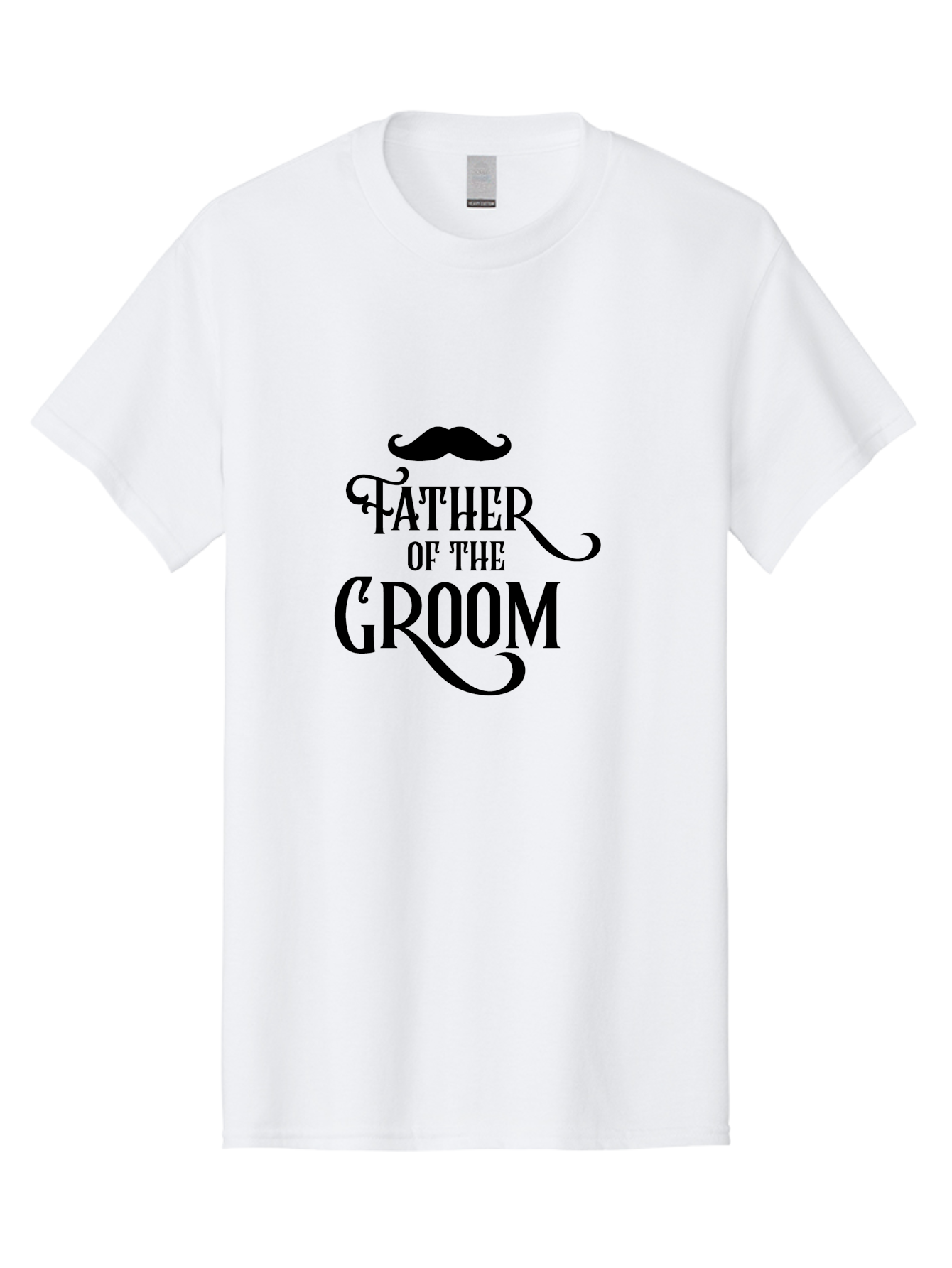 Father-Of-Groom Men'S Graphic Tee, 100% Cotton, Comfortable Casual Summer Wear, Machine Washable, Father Of The Groom, Wedding Party, Stylish Mustache, Elegant Typography, Classic Design, Stylish Text, Groom'S Father Aac710